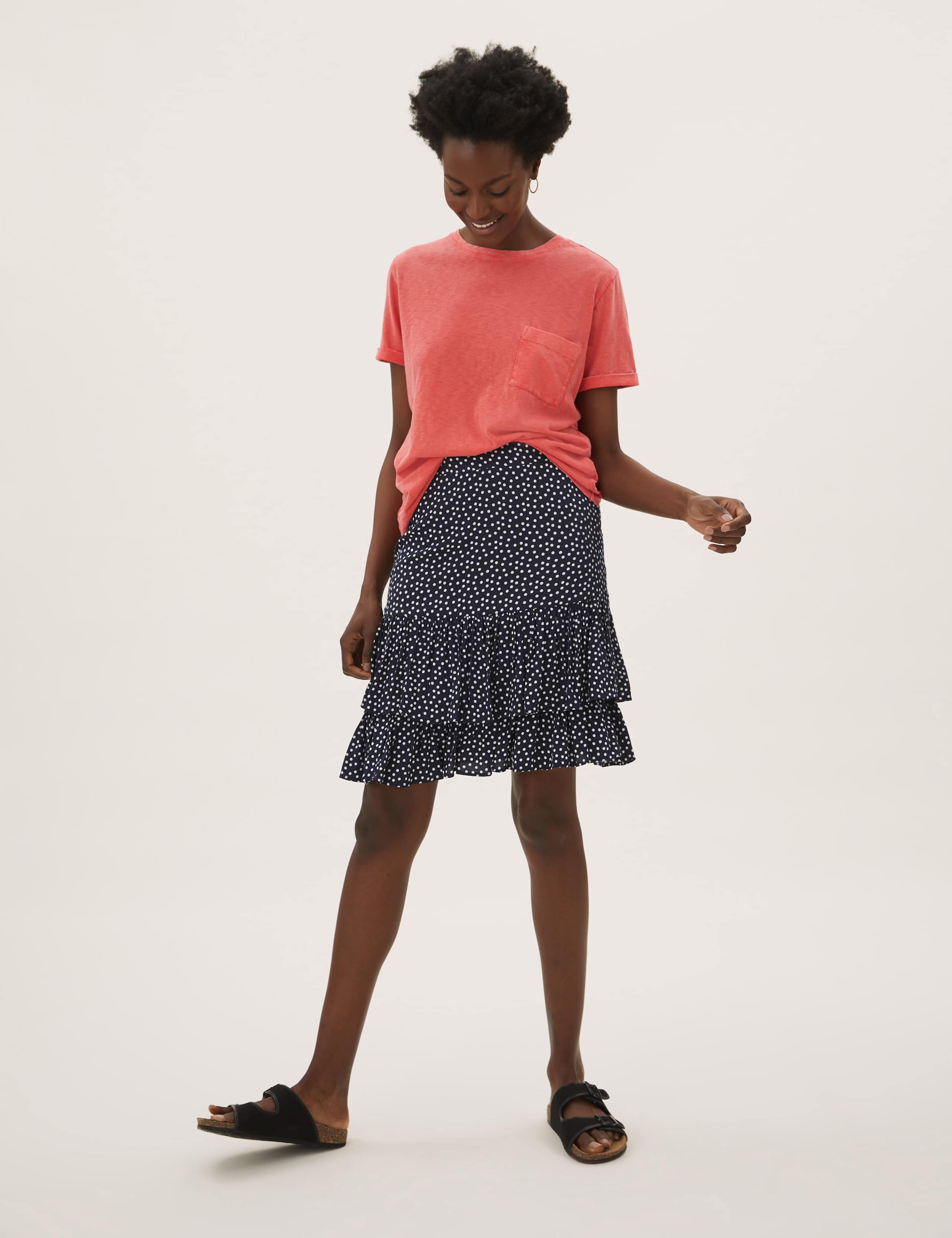 Polka Dot Ruffle Mini Tiered Skirt 3 of 5