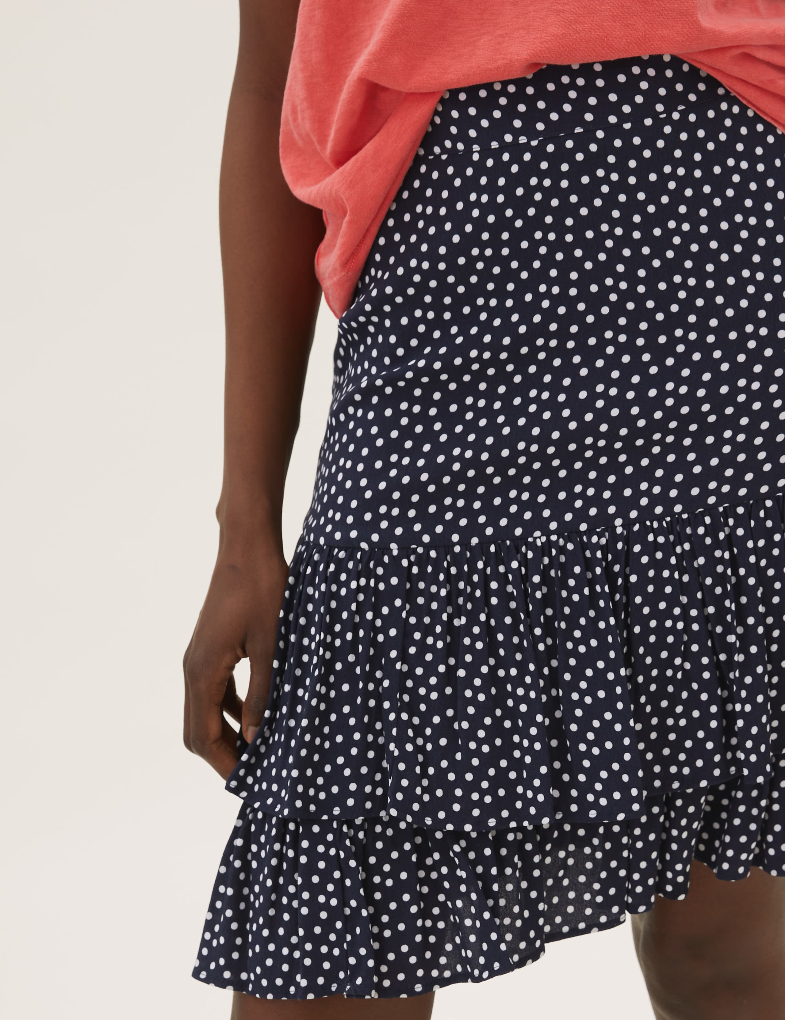 Polka Dot Ruffle Mini Tiered Skirt 5 of 5