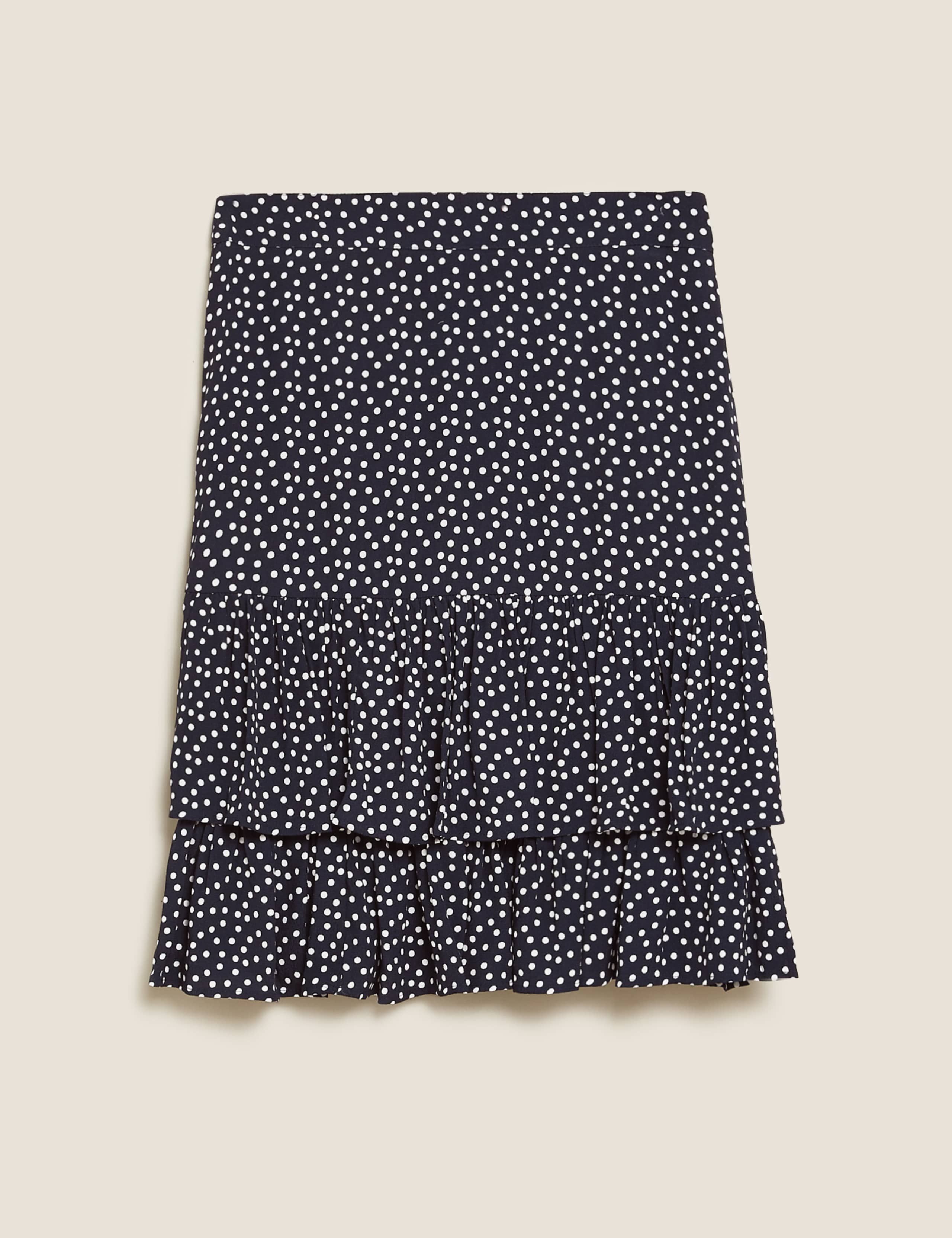 Polka Dot Ruffle Mini Tiered Skirt 2 of 5