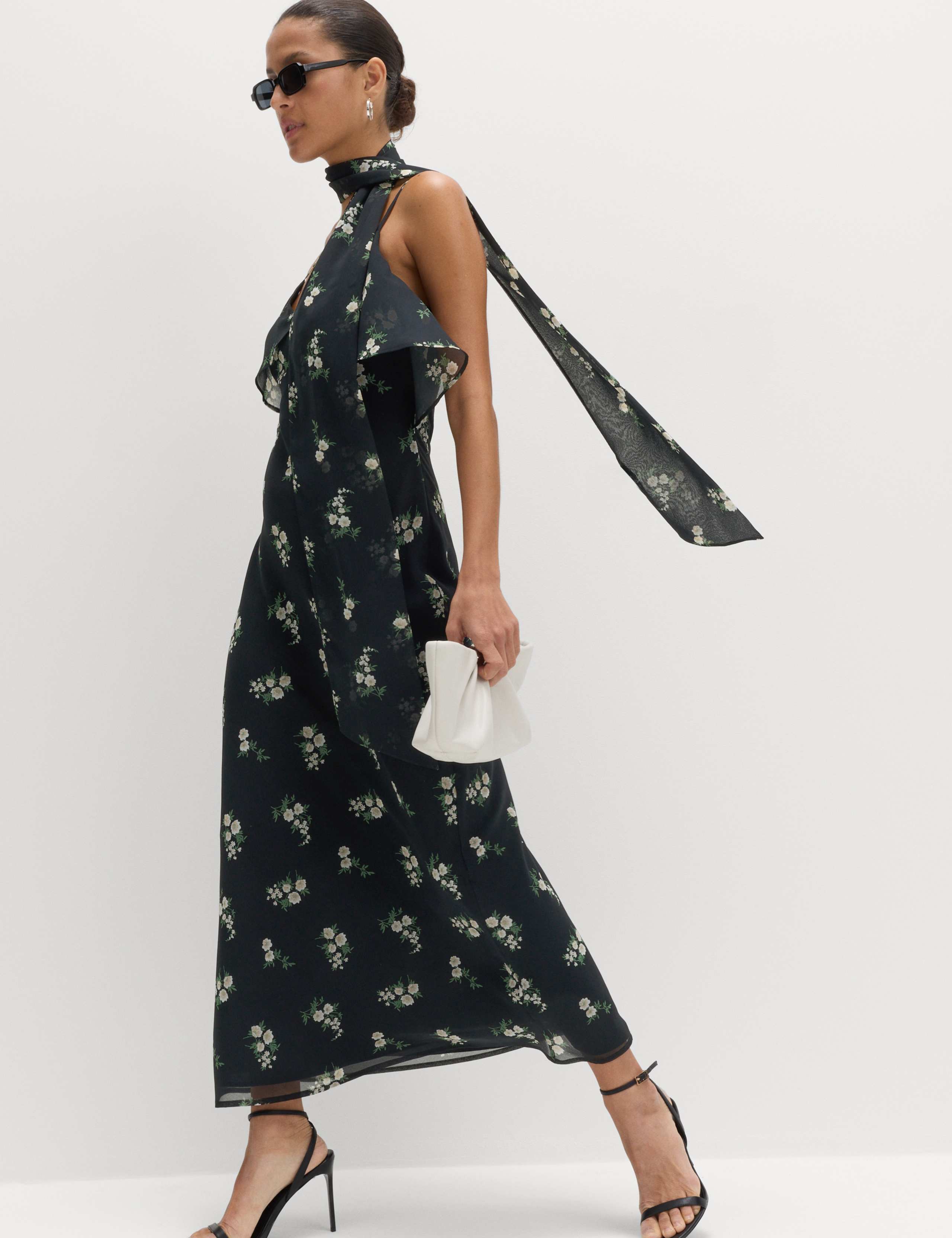 Floral Scarf Detail Midaxi Cami Dress 1 of 6