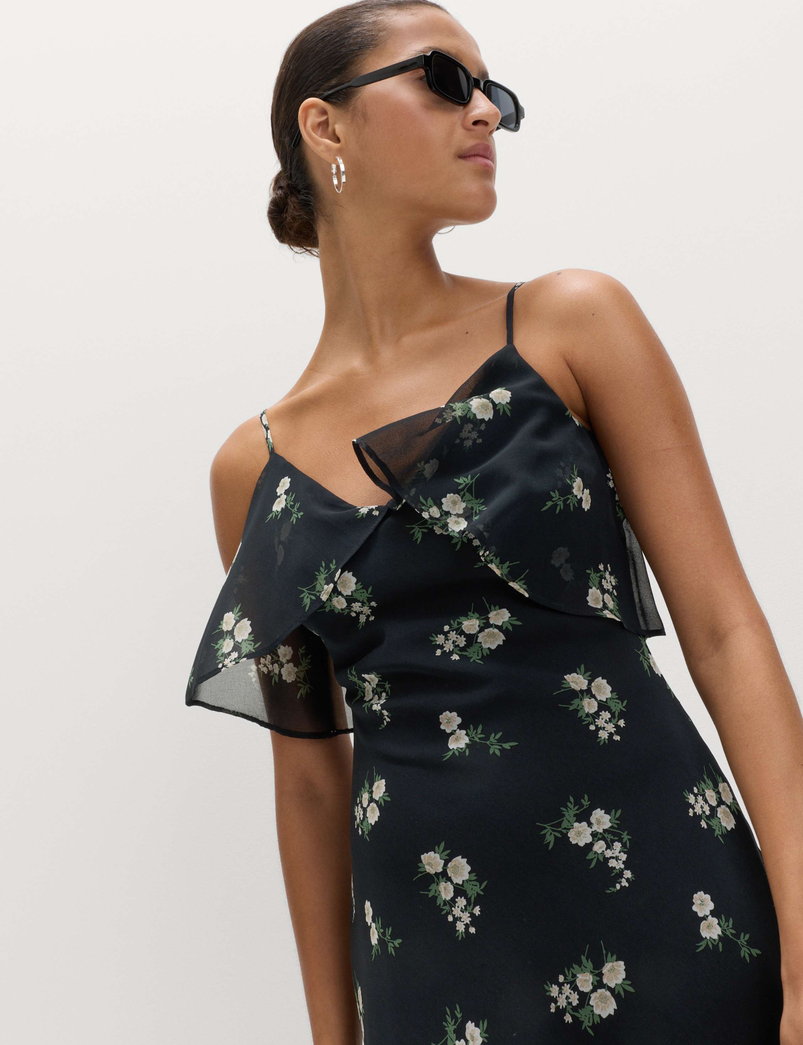 Floral Scarf Detail Midaxi Cami Dress 3 of 6