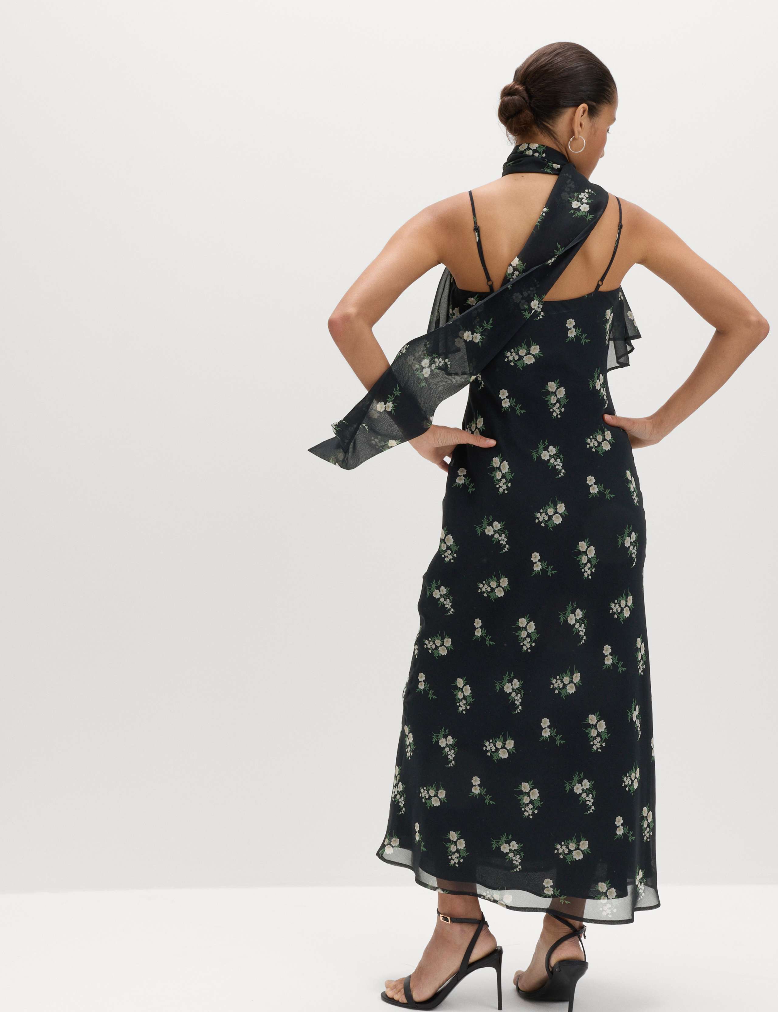 Floral Scarf Detail Midaxi Cami Dress 4 of 6