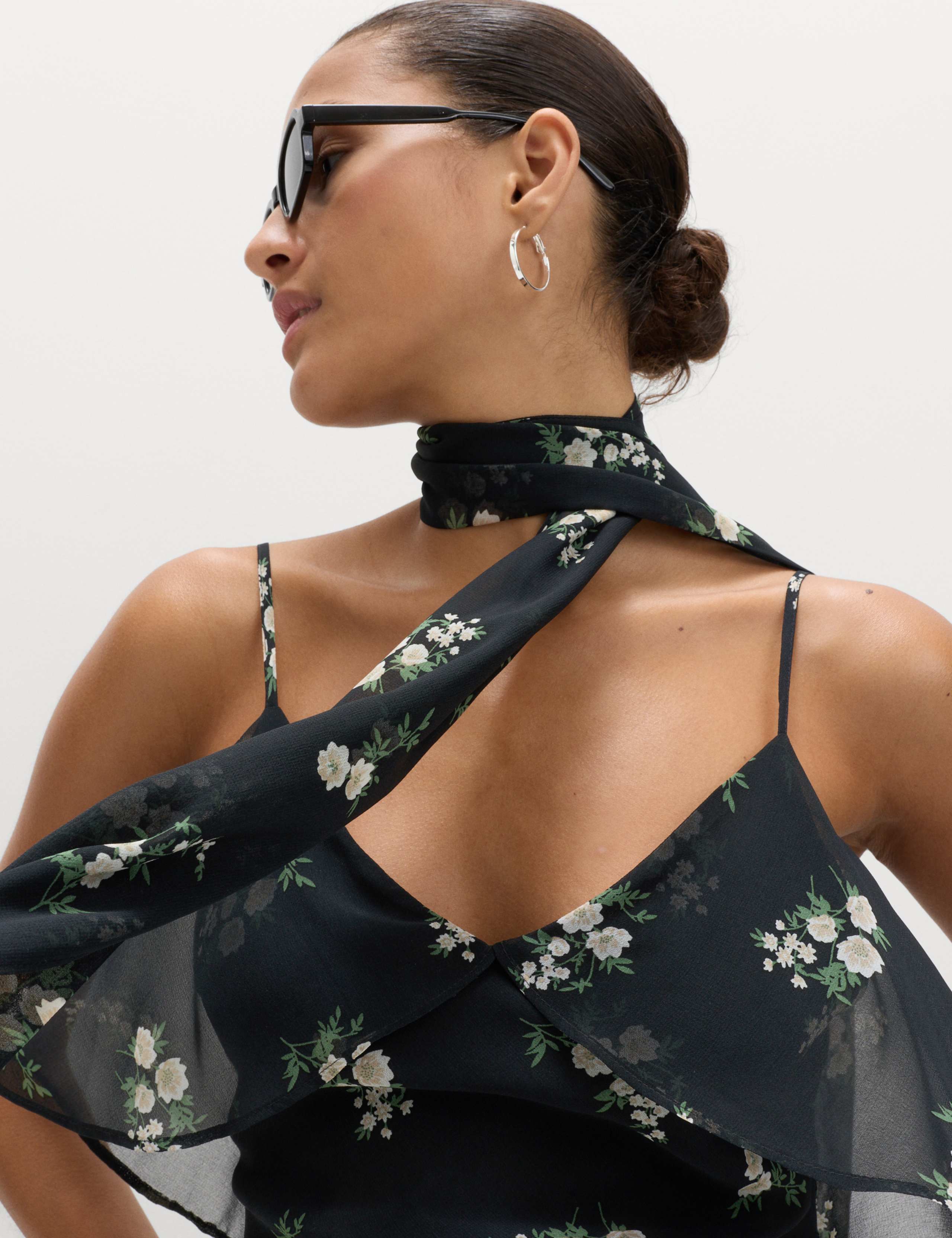 Floral Scarf Detail Midaxi Cami Dress 6 of 6