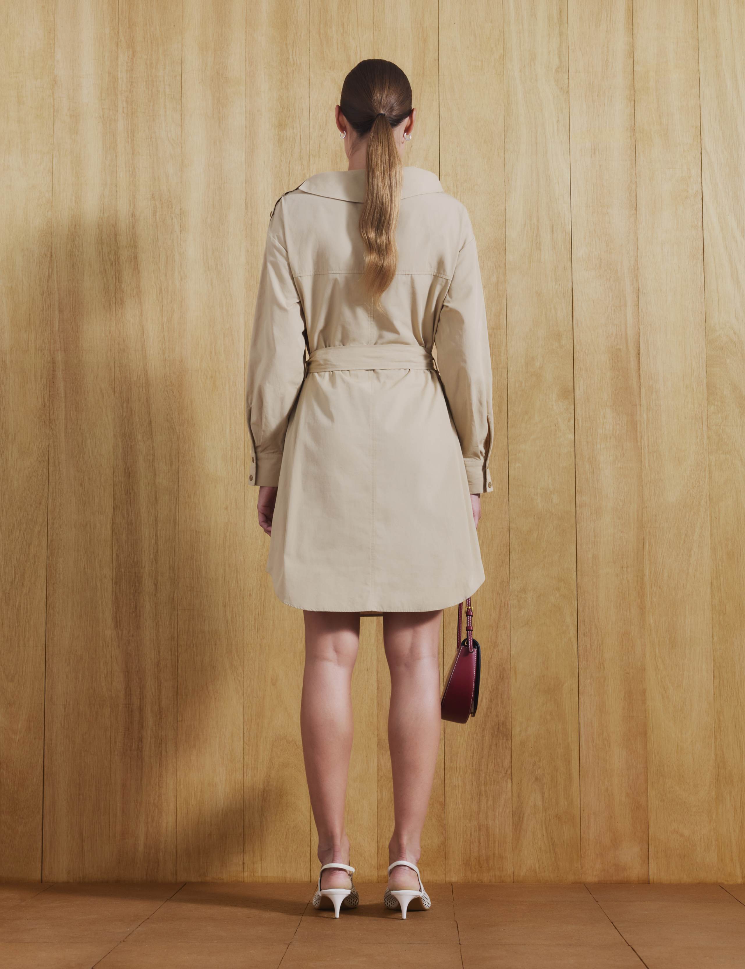 Pure Cotton Tie Waist Mini Shirt Dress 3 of 5