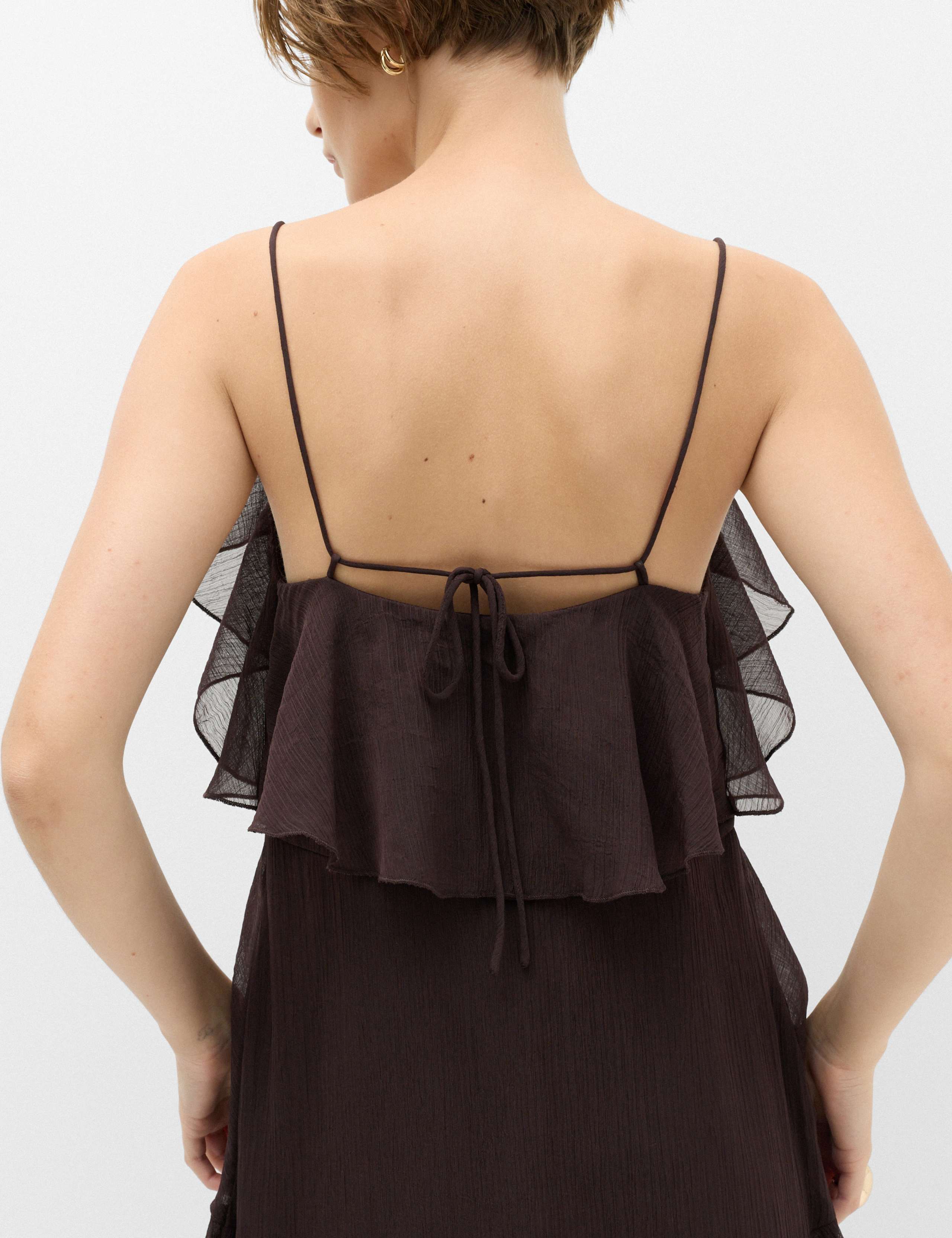 Chiffon V-Neck Ruffle Mini Cami Dress 6 of 6