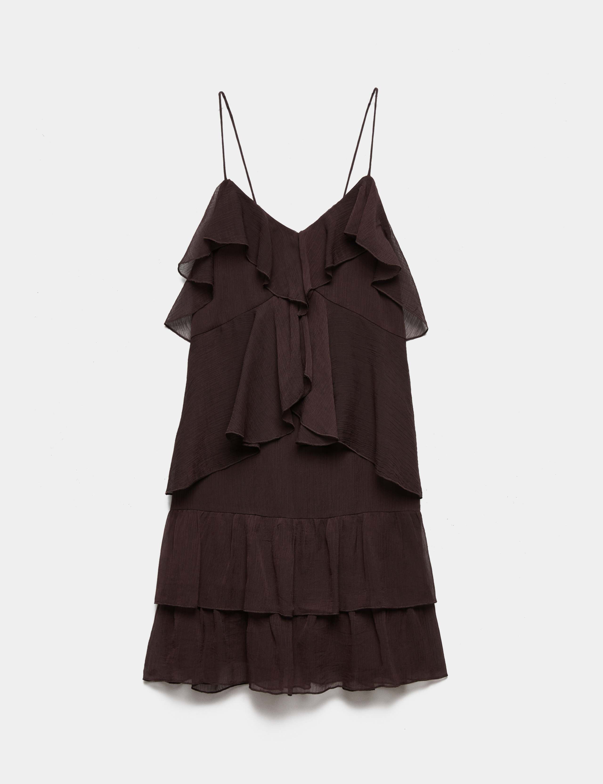 Chiffon V-Neck Ruffle Mini Cami Dress 2 of 6