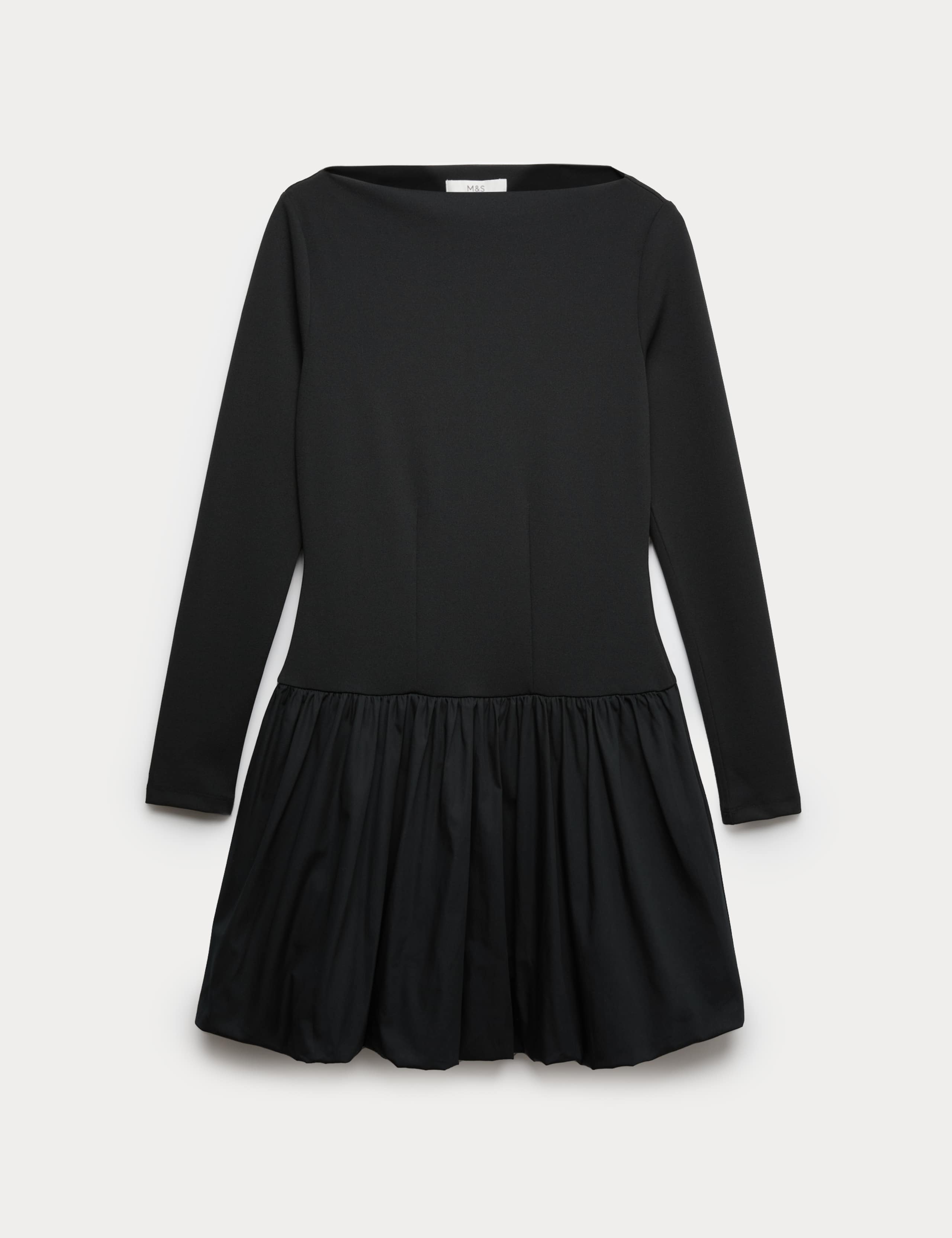 Bubble Hem Slash Neck Mini Dress 2 of 5