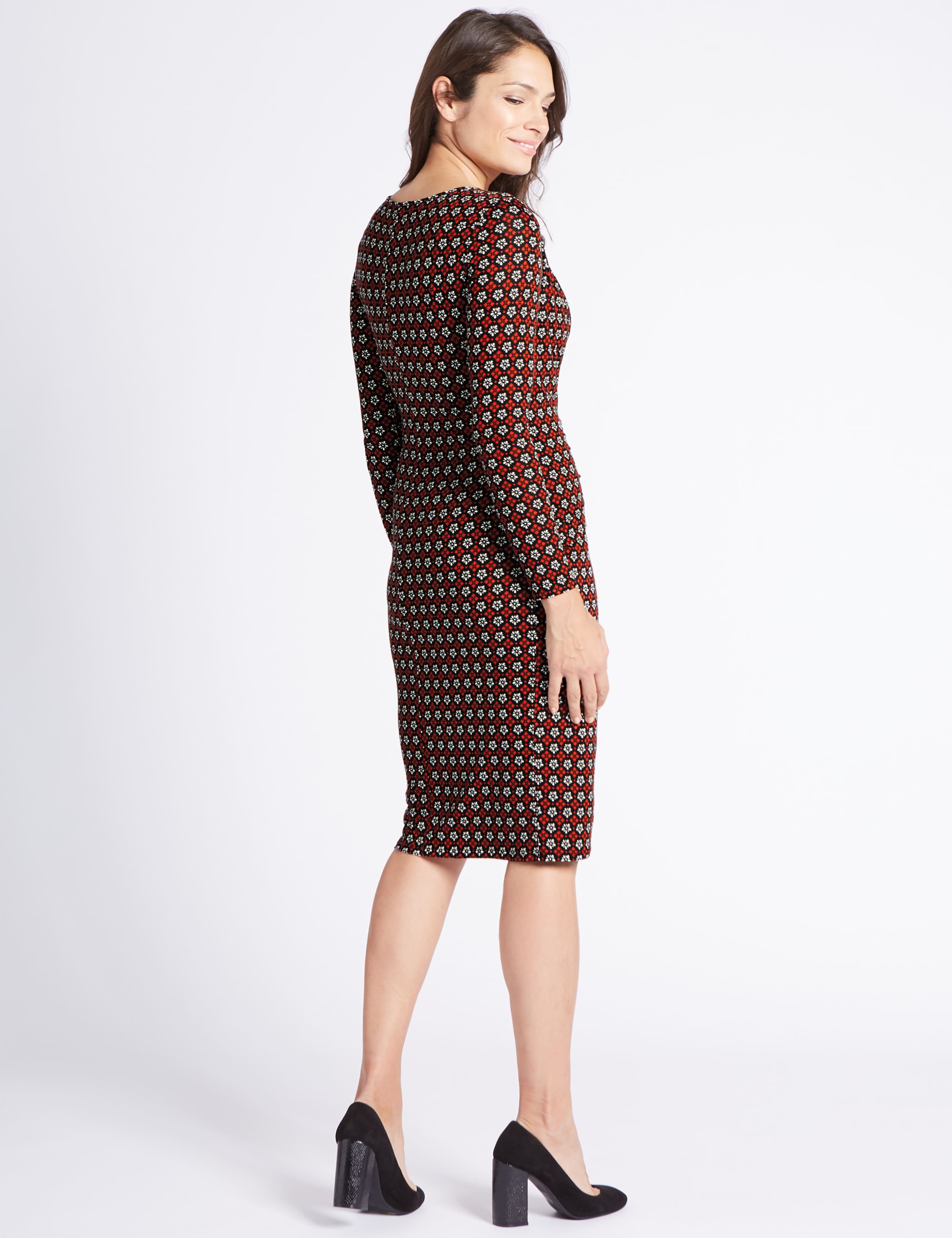 Geometric Print Bodycon Midi Dress 3 of 3