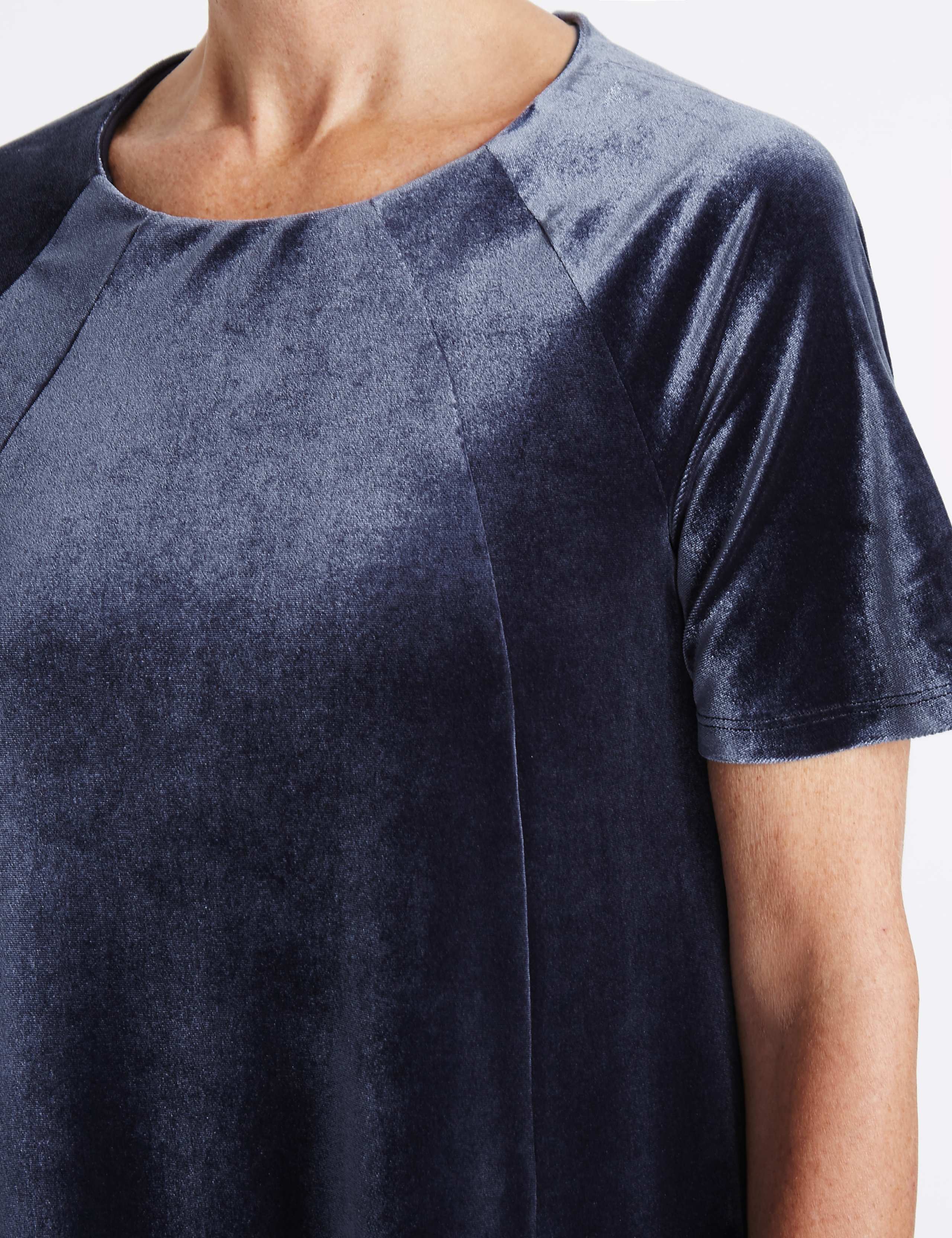 Velvet Short Sleeve Shift Dress 4 of 4