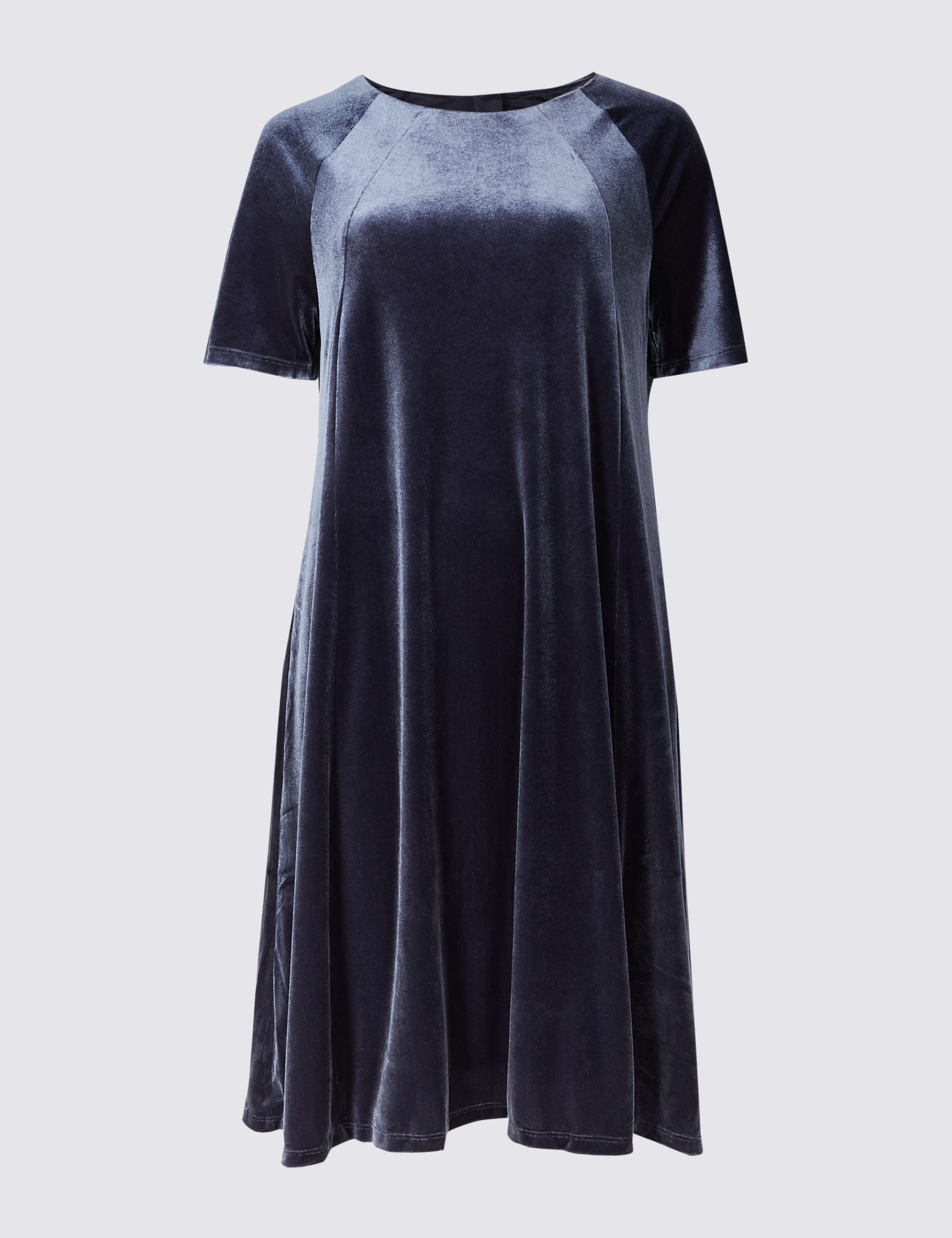 Velvet Short Sleeve Shift Dress 2 of 4