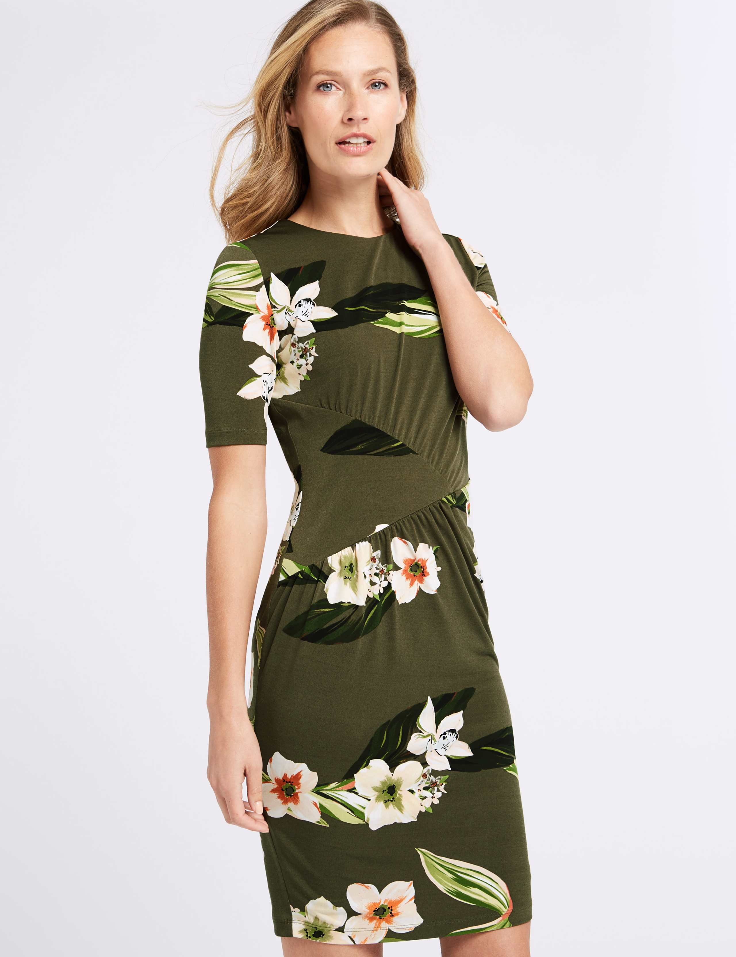 Floral Print Jersey Bodycon Dress 3 of 4