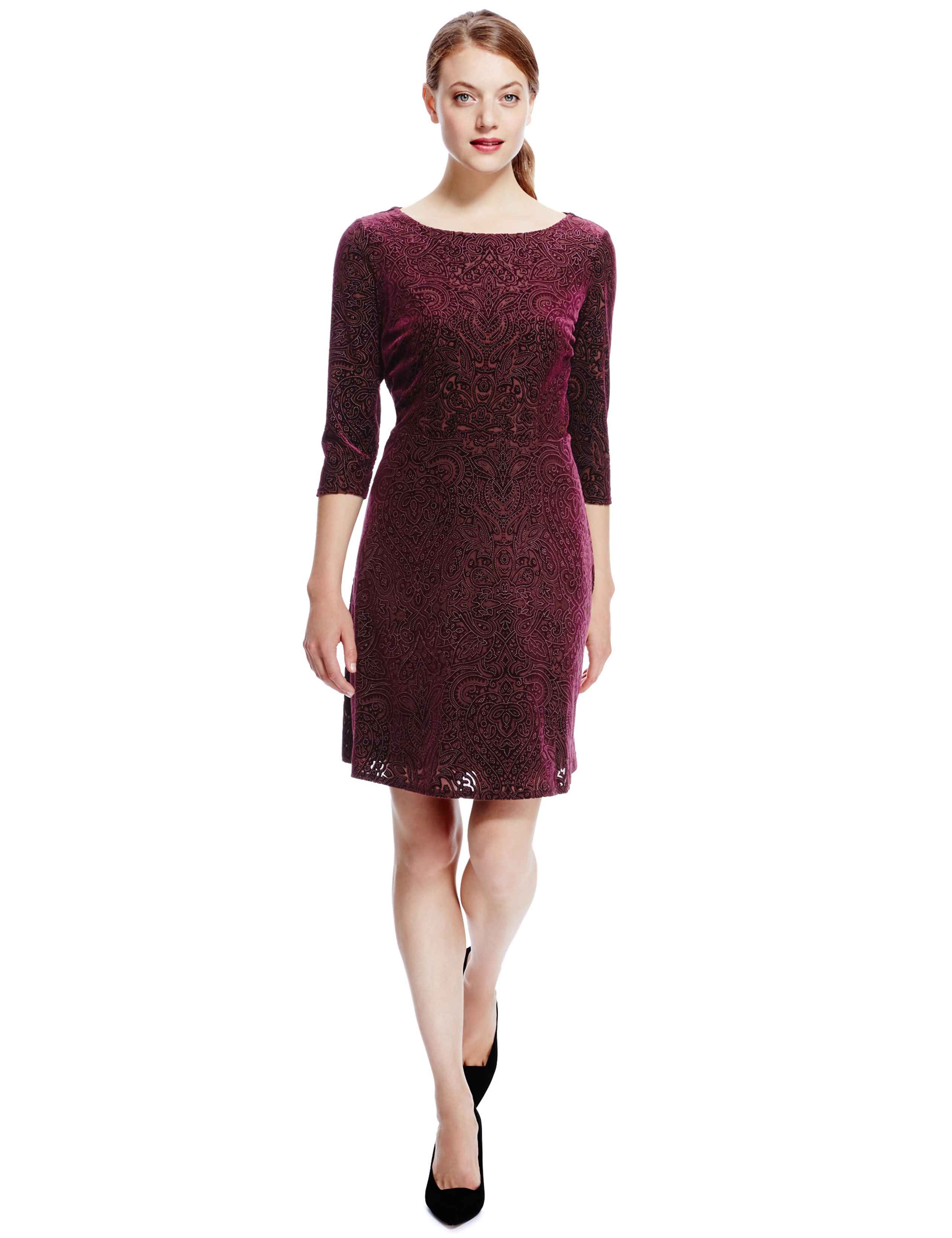 Velour Burnout Skater Dress ONLINE ONLY 1 of 4