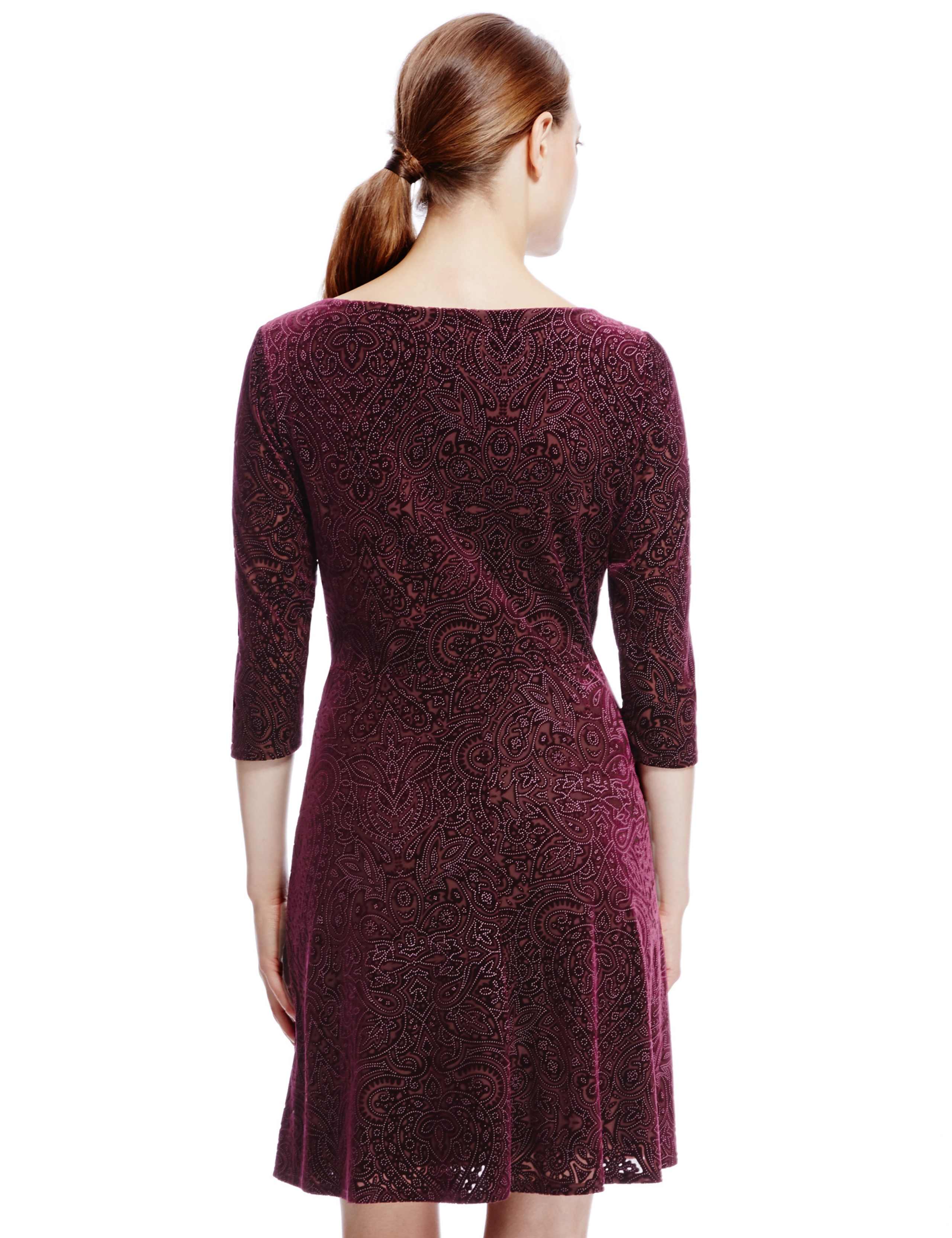 Velour Burnout Skater Dress ONLINE ONLY 4 of 4