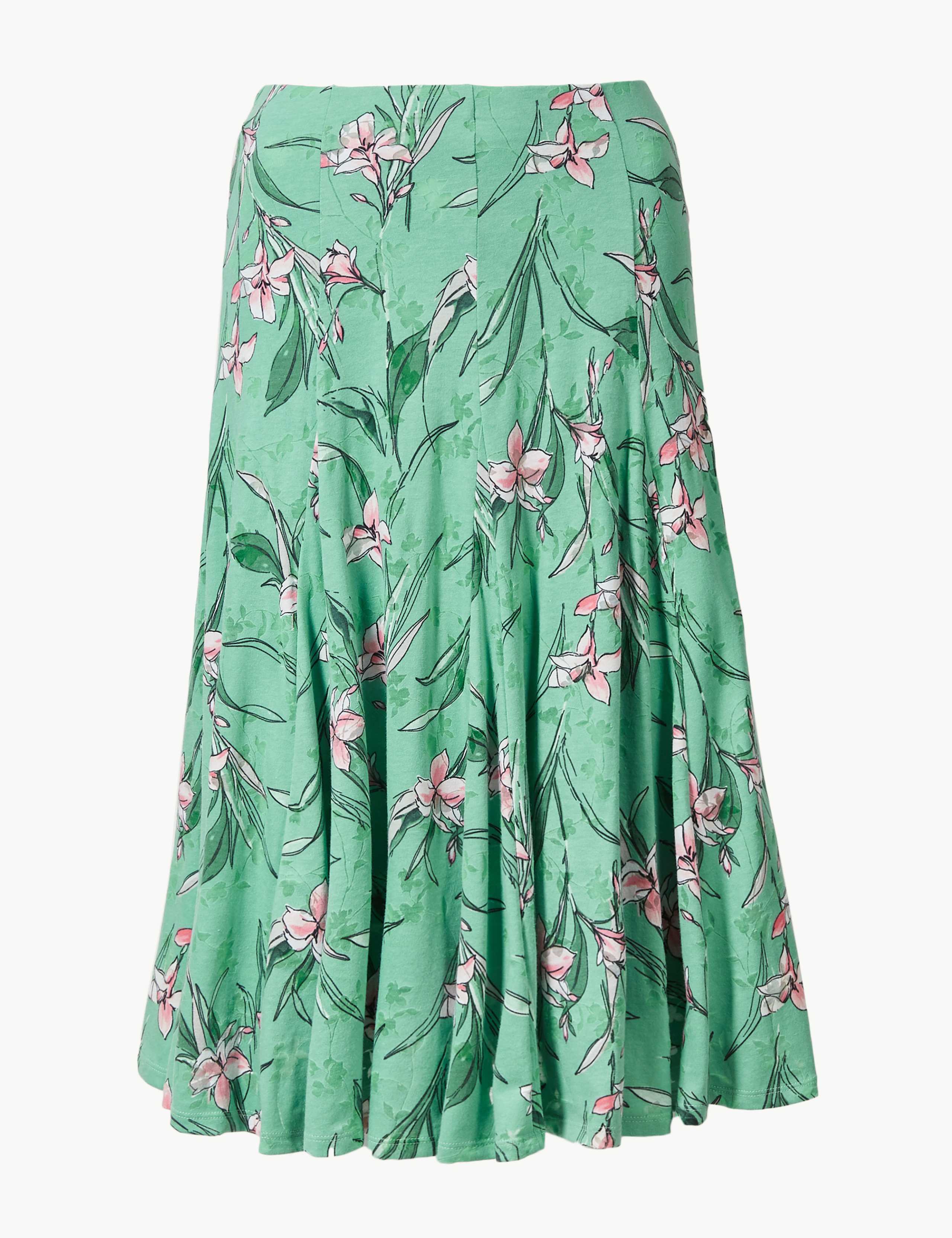 Floral Print Jersey Fit & Flare Skirt 2 of 4