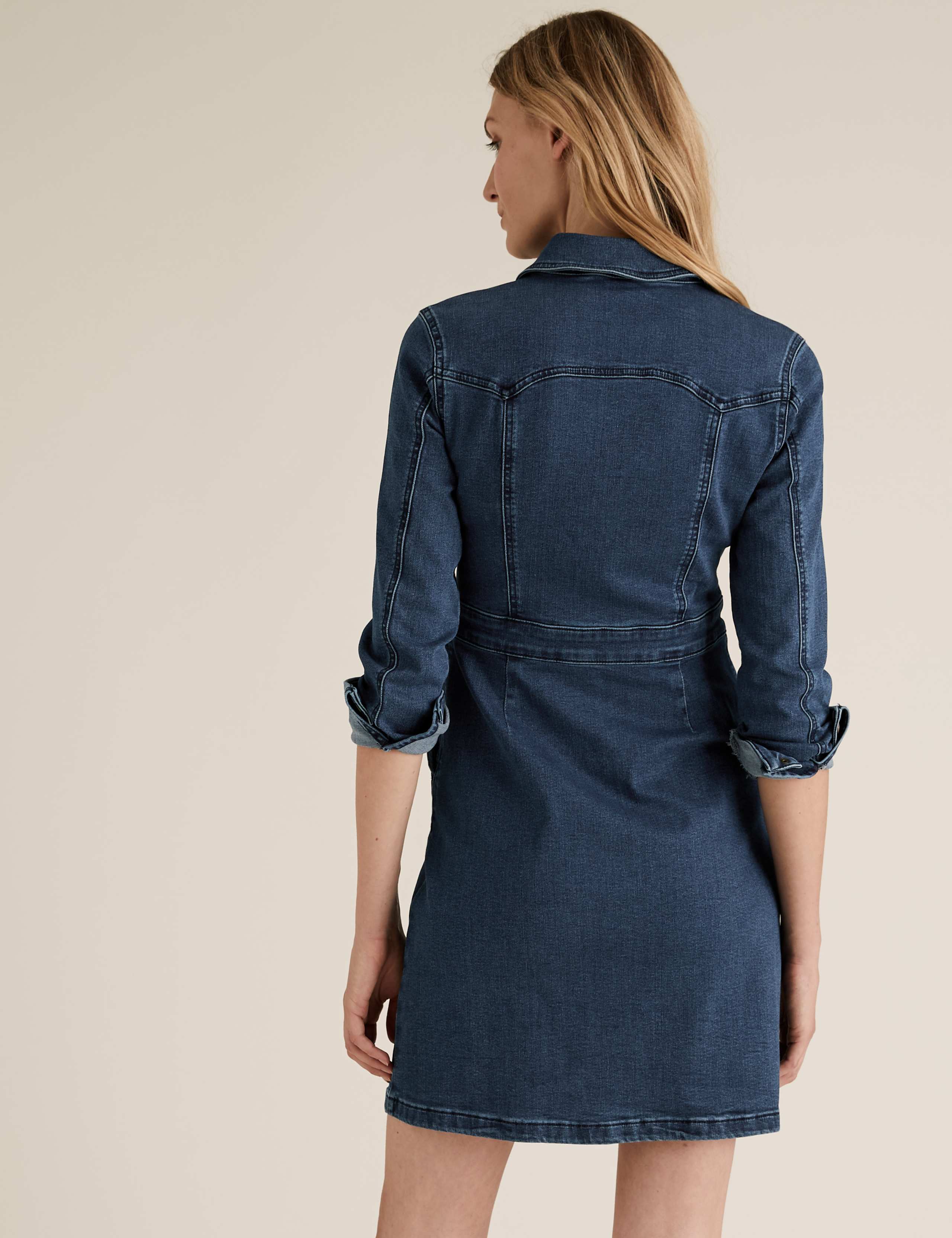 Denim Mini Shirt Dress 5 of 5