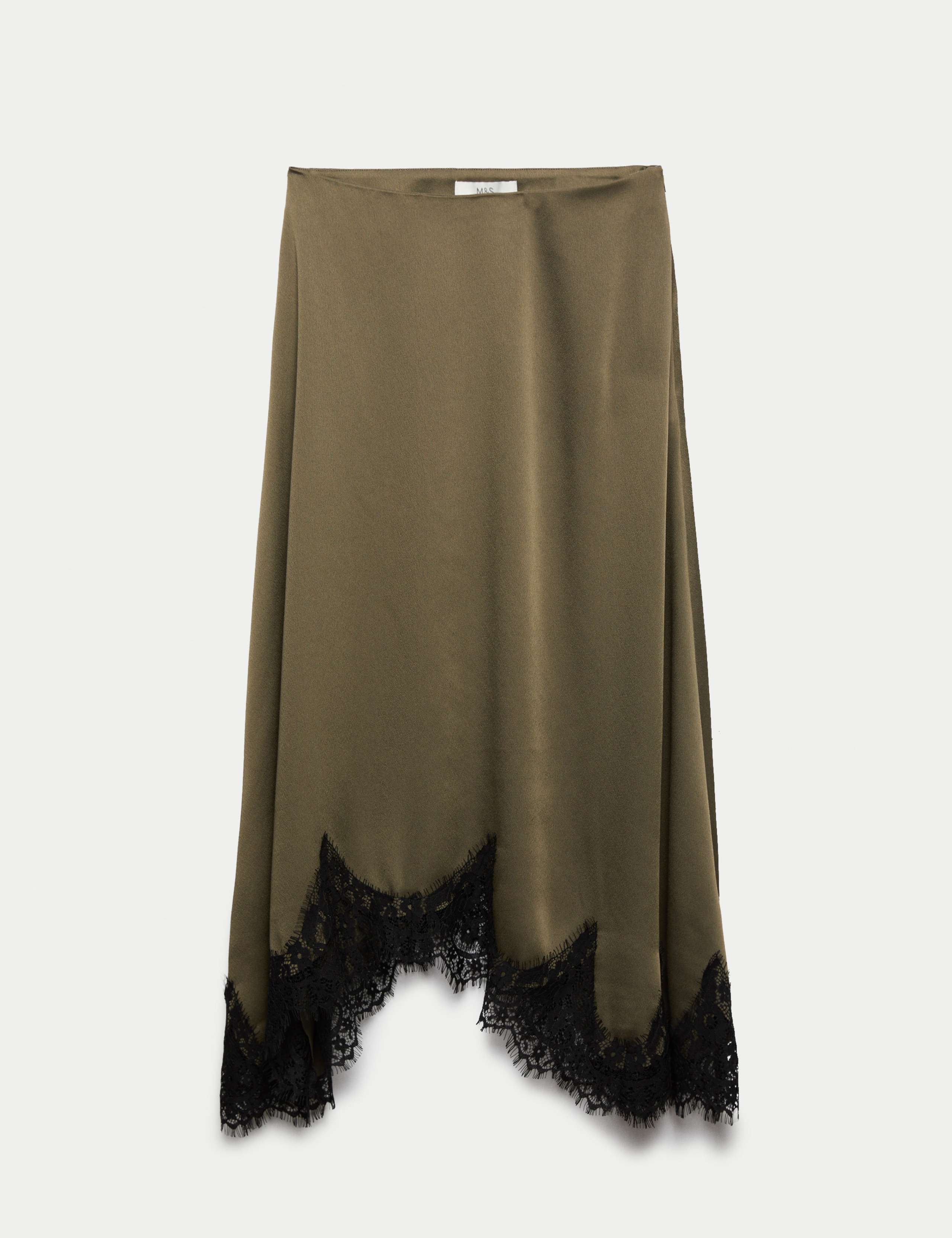 Lace Hem Midi Asymmetric Skirt 2 of 5