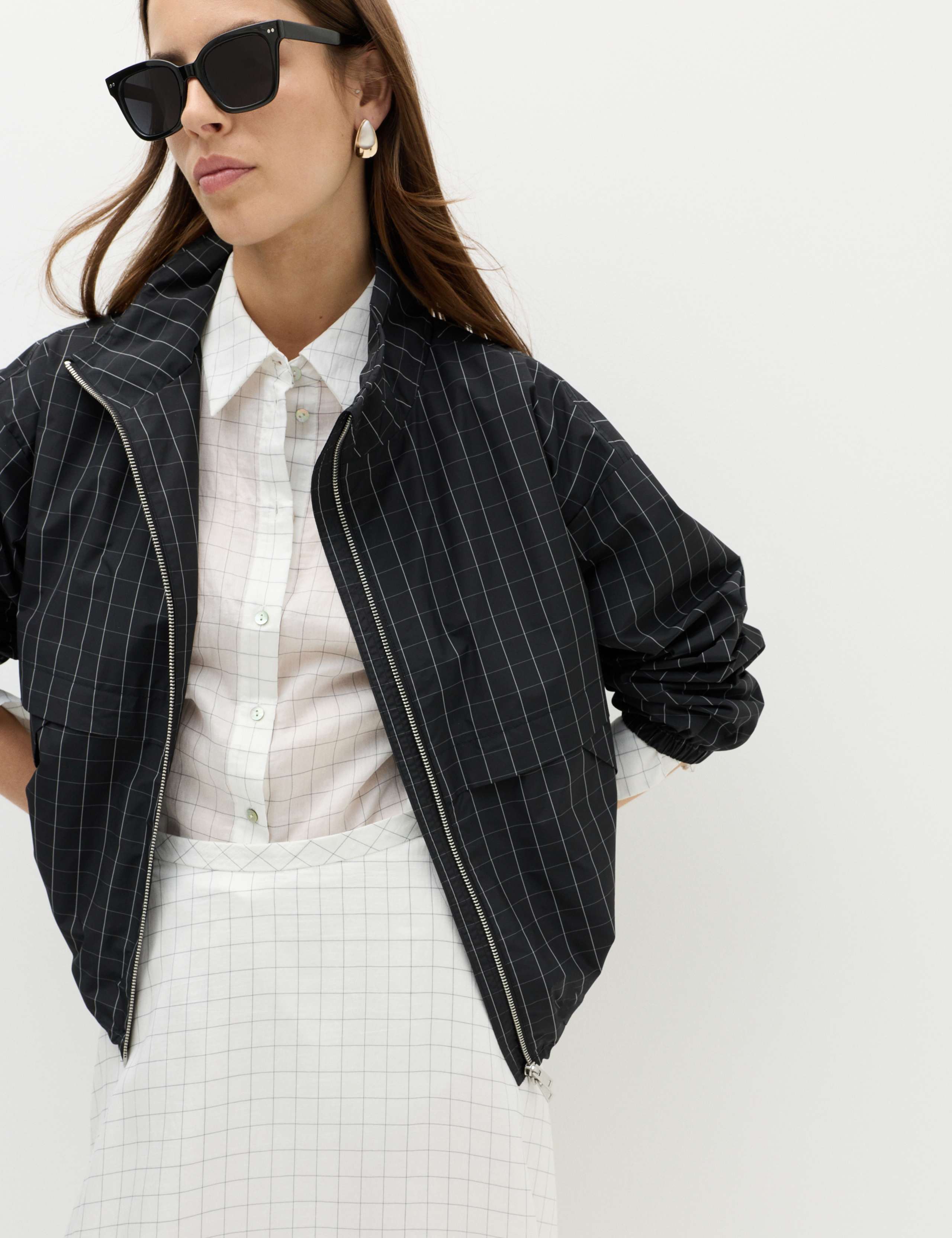 Lyocell™ Rich Checked Midi Skirt 4 of 6