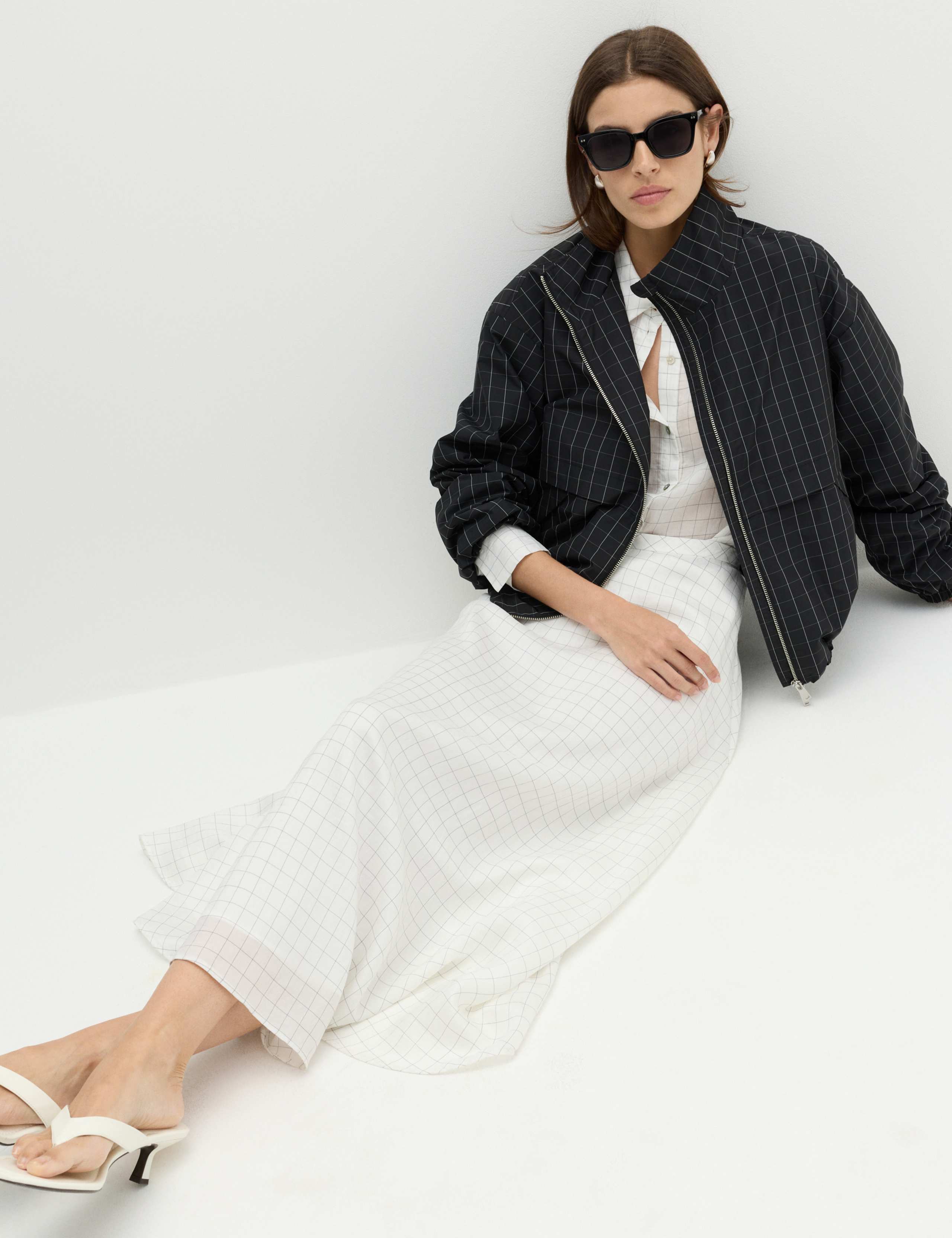 Lyocell™ Rich Checked Midi Skirt 6 of 6