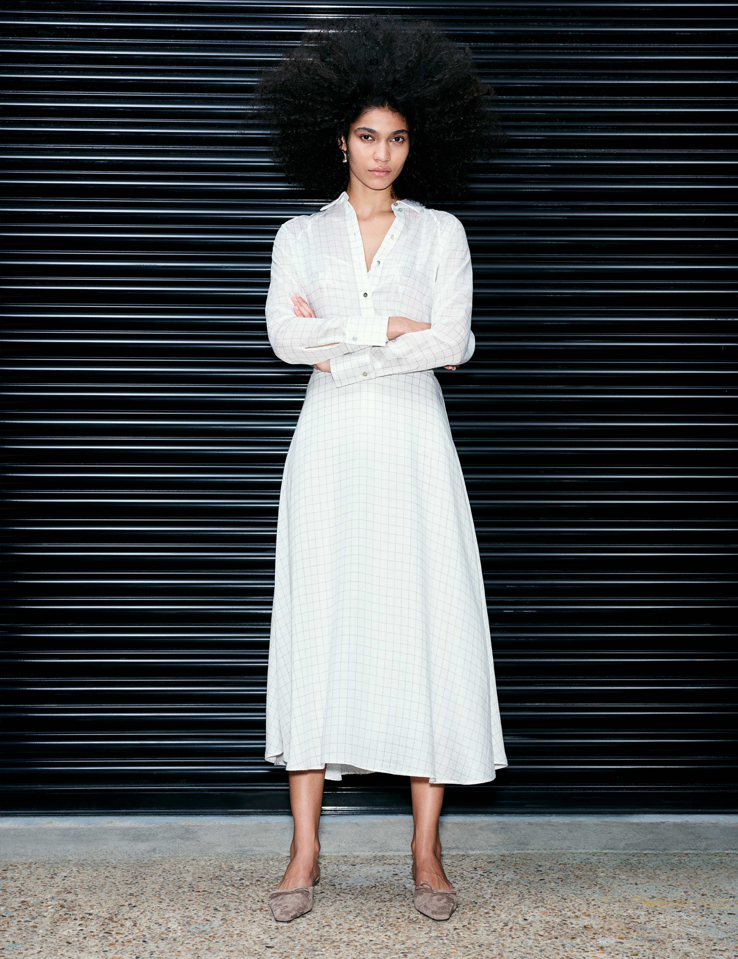Lyocell™ Rich Checked Midi Skirt 7 of 7