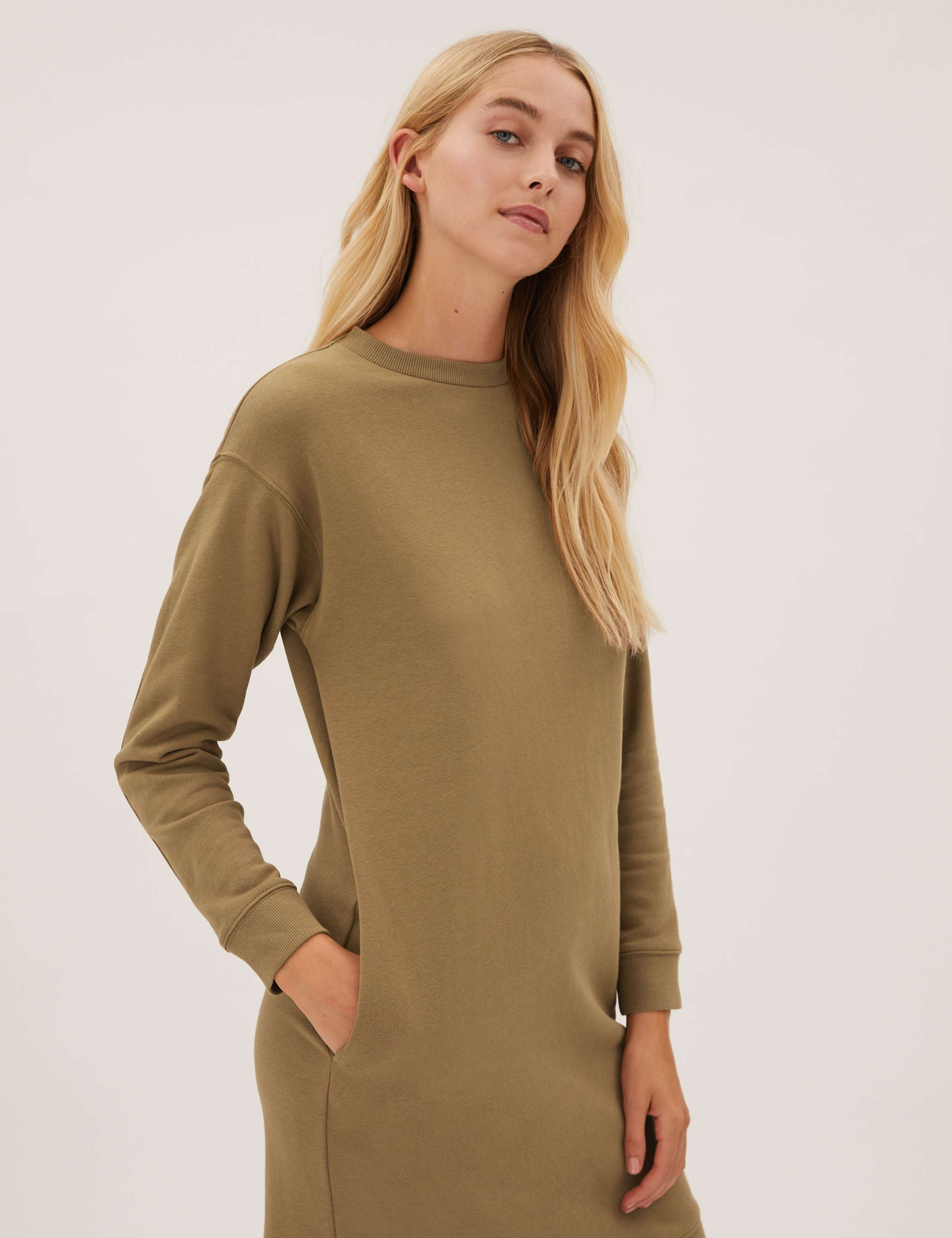 Cotton Rich Relaxed Sweater Dress 3 of 5