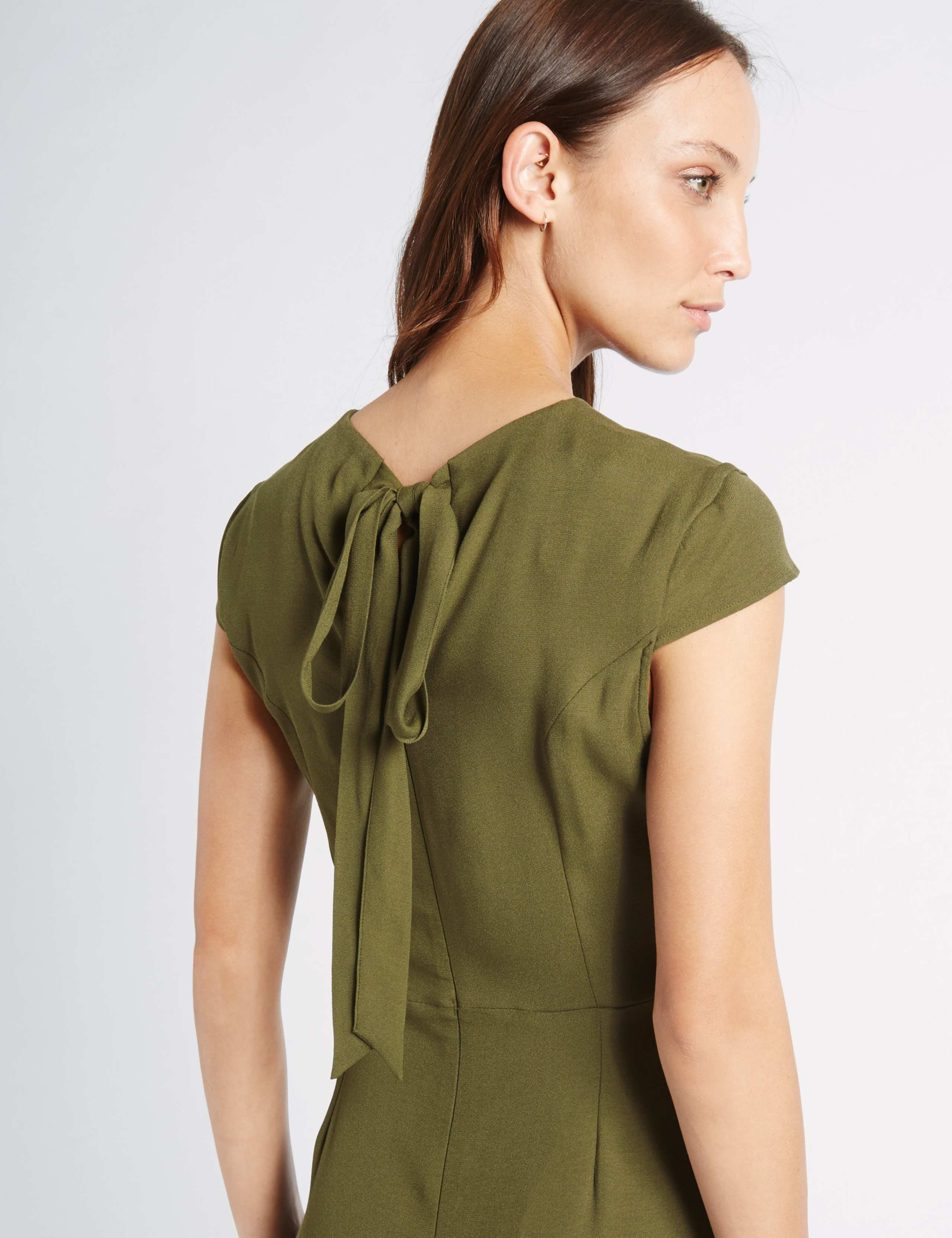 Asymmetric Cap Sleeve Midi Dress 5 of 5