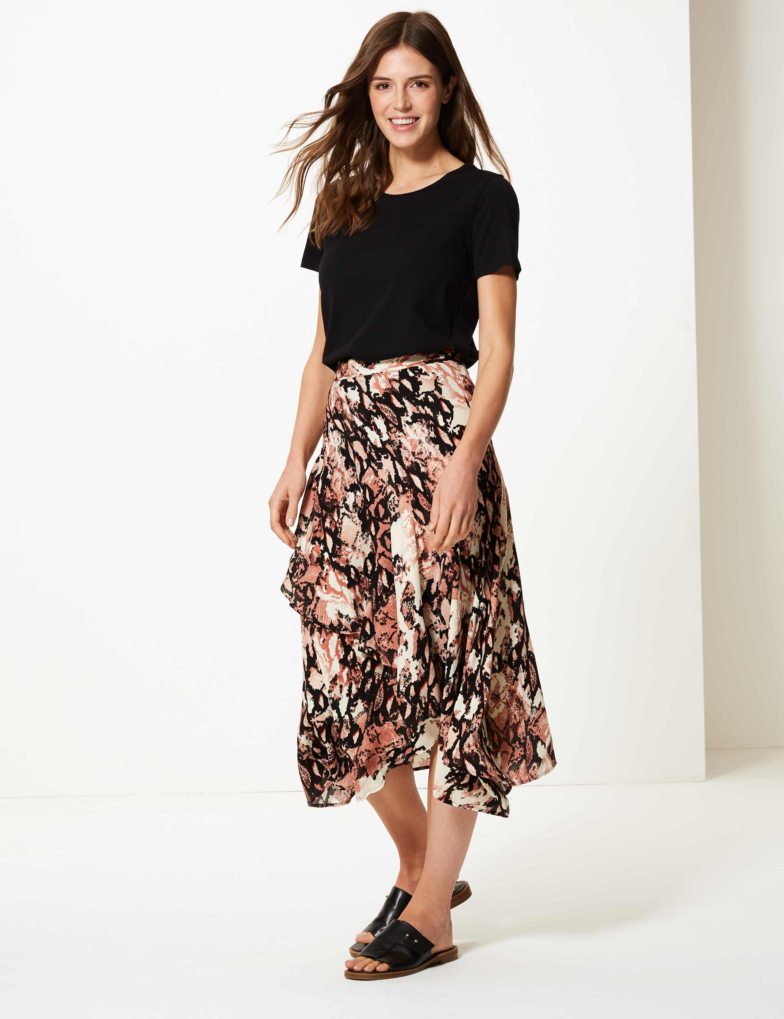 Animal Print Wrap Style Skirt 1 of 4