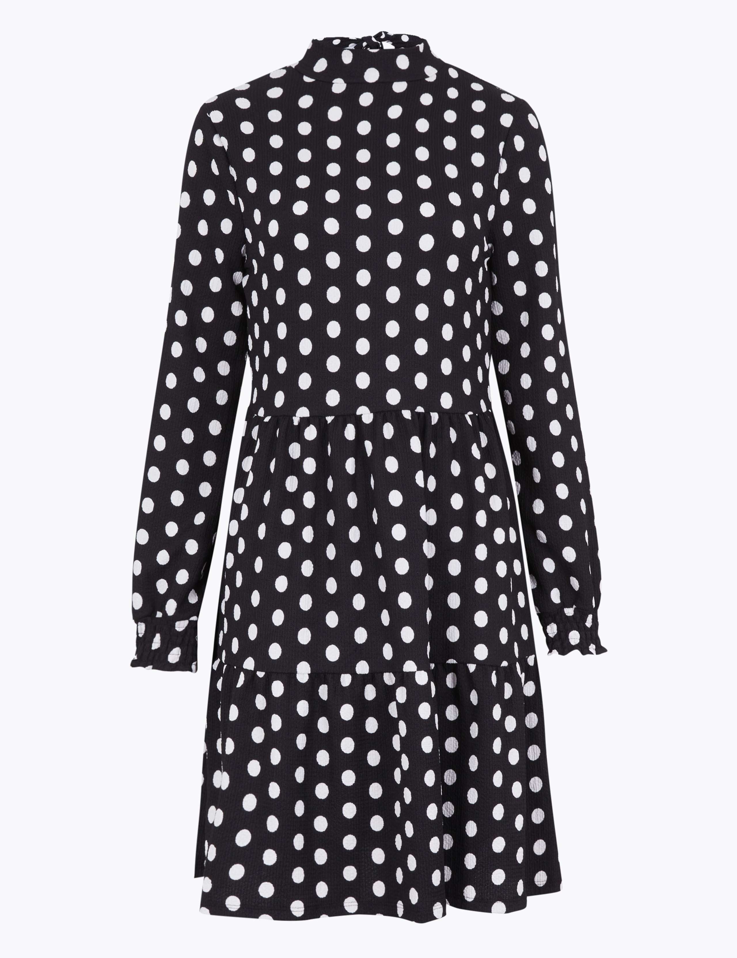 Jersey Polka Dot Mini Tiered Dress 2 of 5
