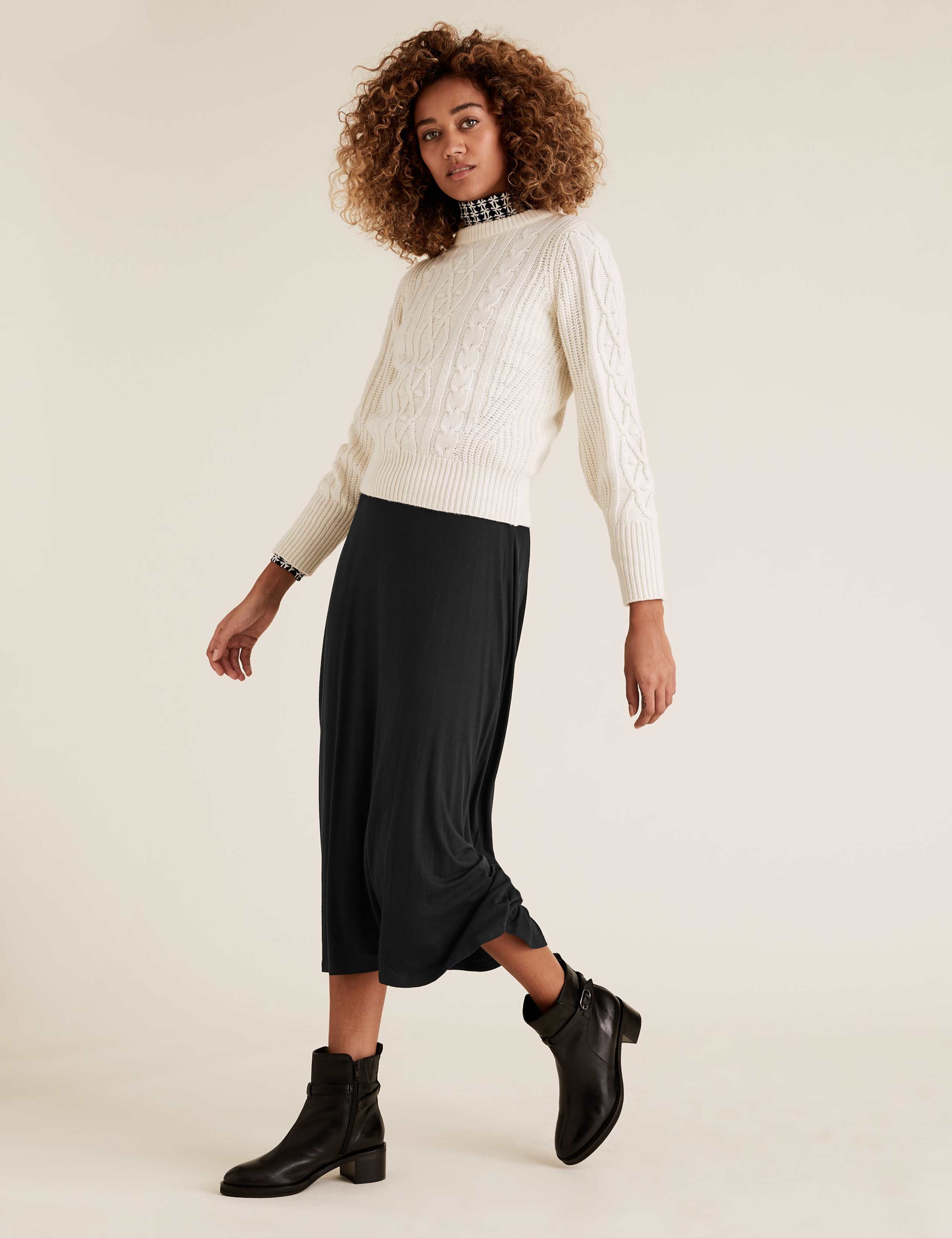 Jersey Longer Length Midi Skater Skirt 3 of 5