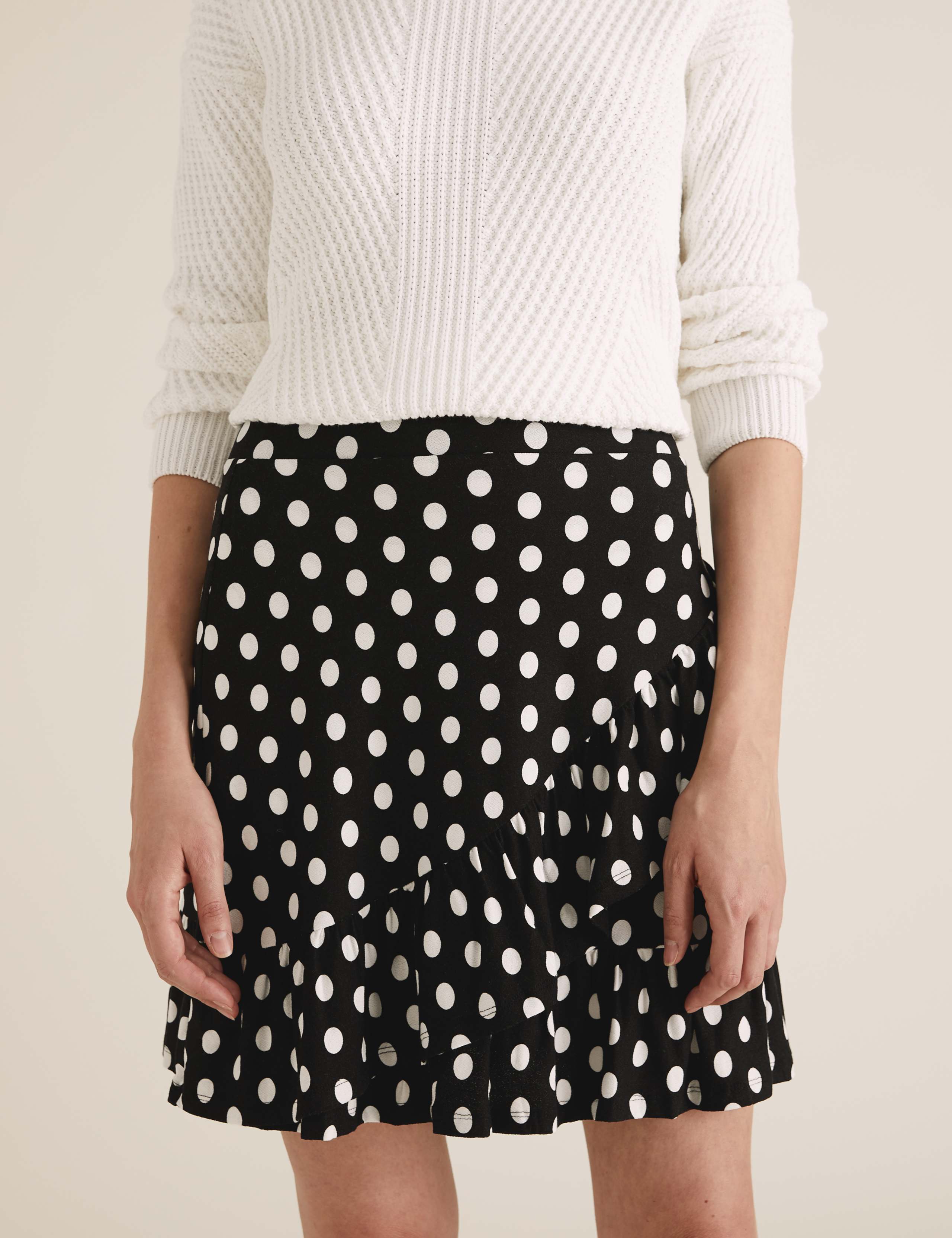 Jersey Polka Dot Ruffle Mini Wrap Skirt | M&S Collection | M&S