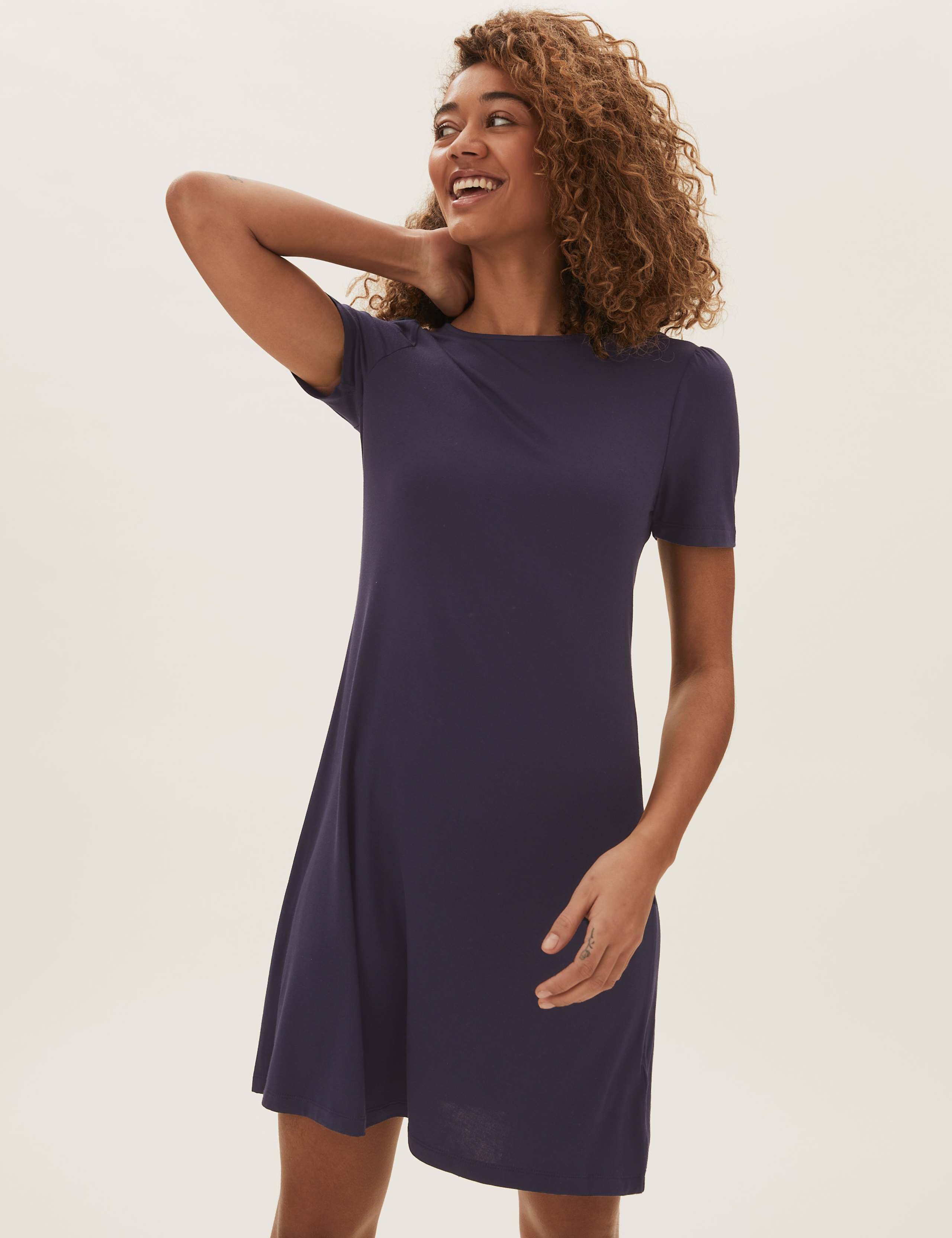 Jersey Knee Length Swing Dress 1 of 5