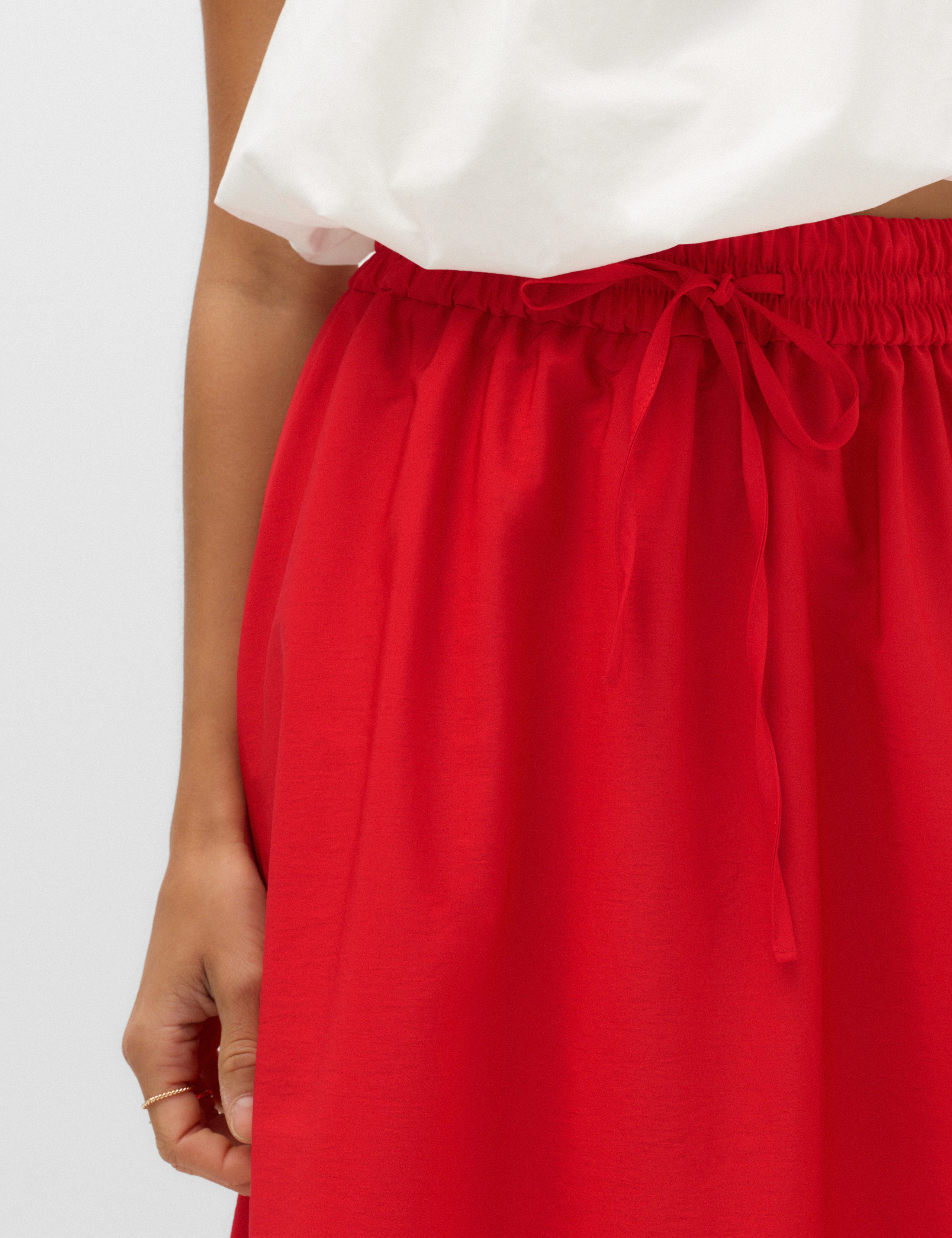 Tie Front Midi A-Line Skirt 5 of 6