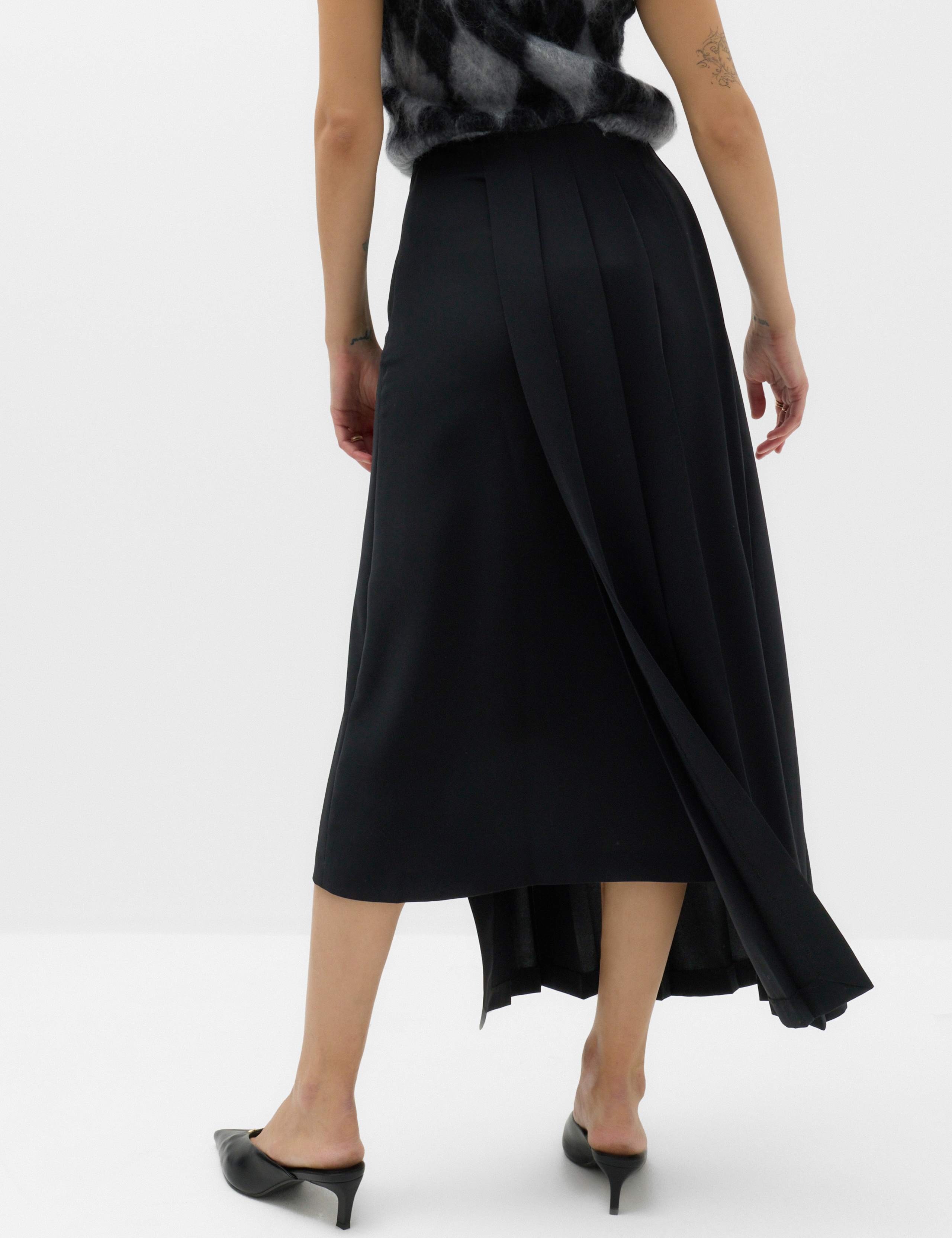 Pleated Asymmetric Midi Skirt 3 of 5