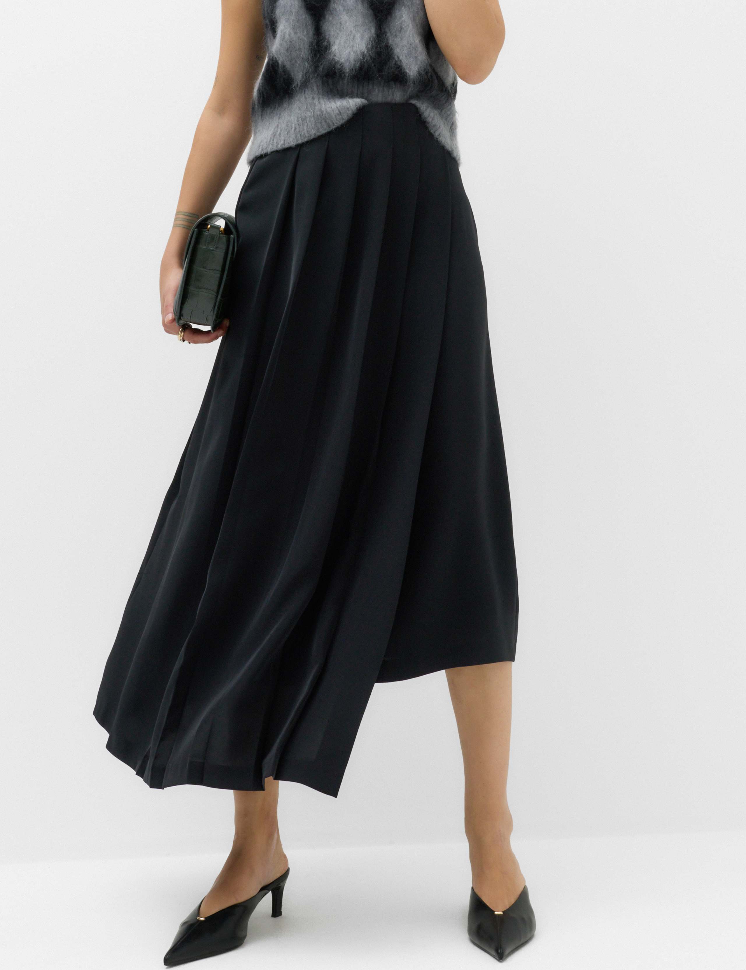 Pleated Asymmetric Midi Skirt 5 of 5