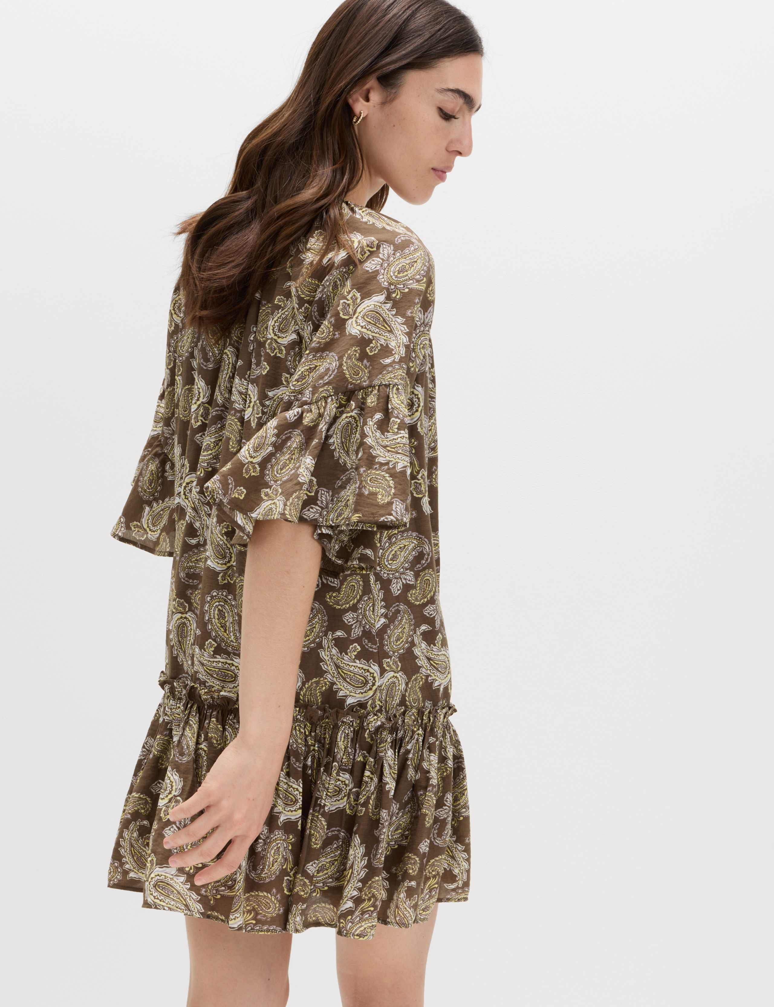 Paisley Angel Sleeve Mini Tiered Dress 3 of 6