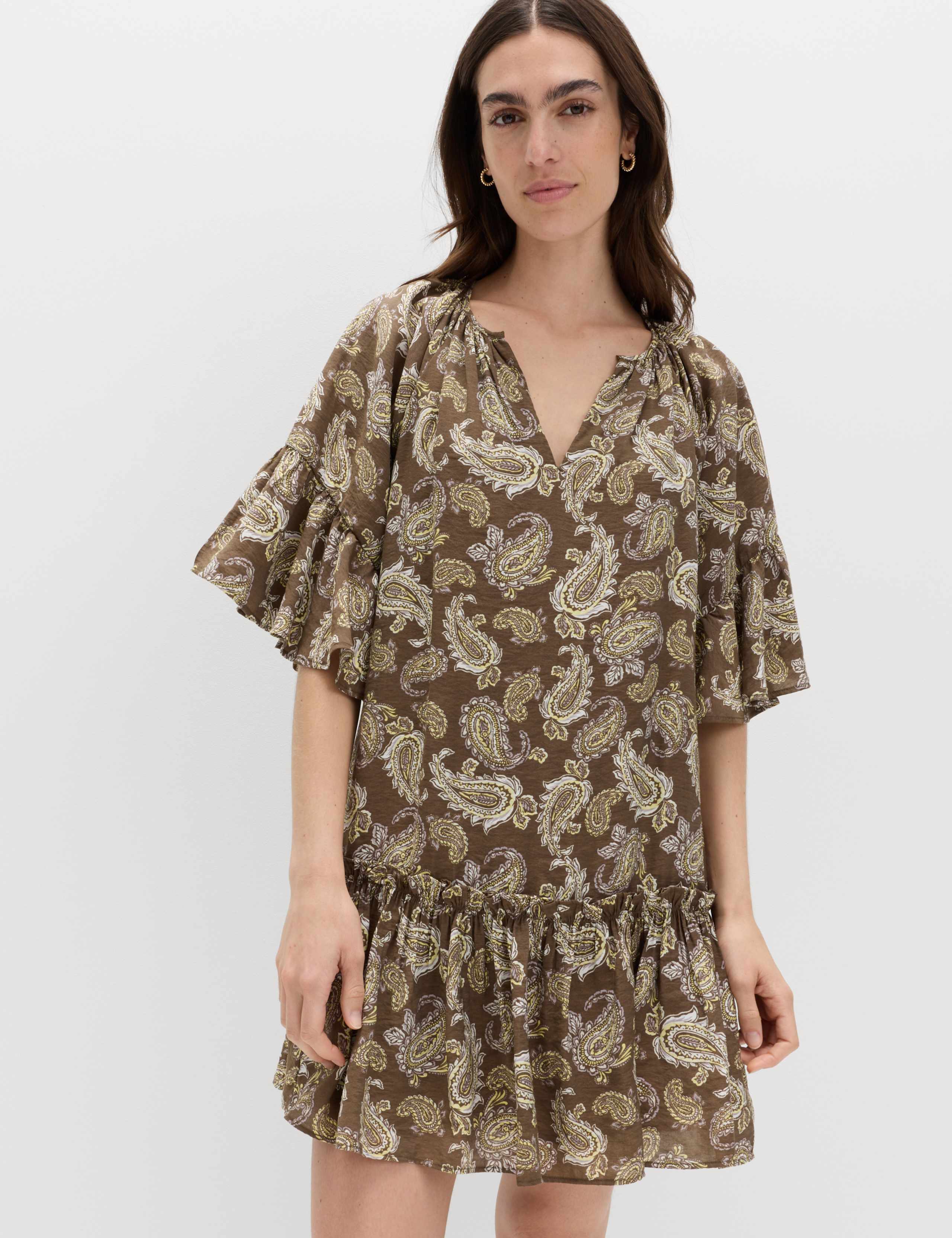 Paisley Angel Sleeve Mini Tiered Dress 5 of 6