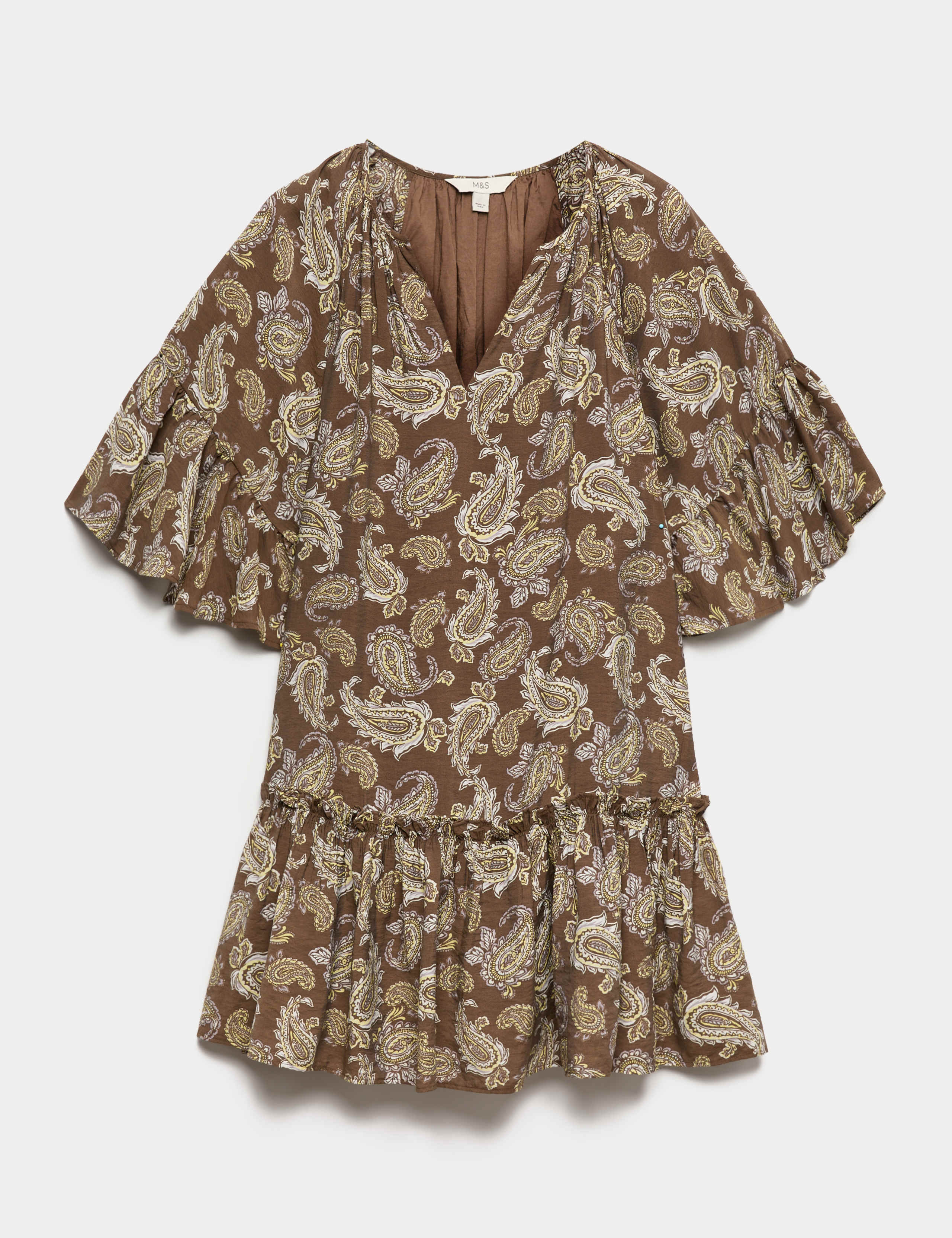Paisley Angel Sleeve Mini Tiered Dress 2 of 6