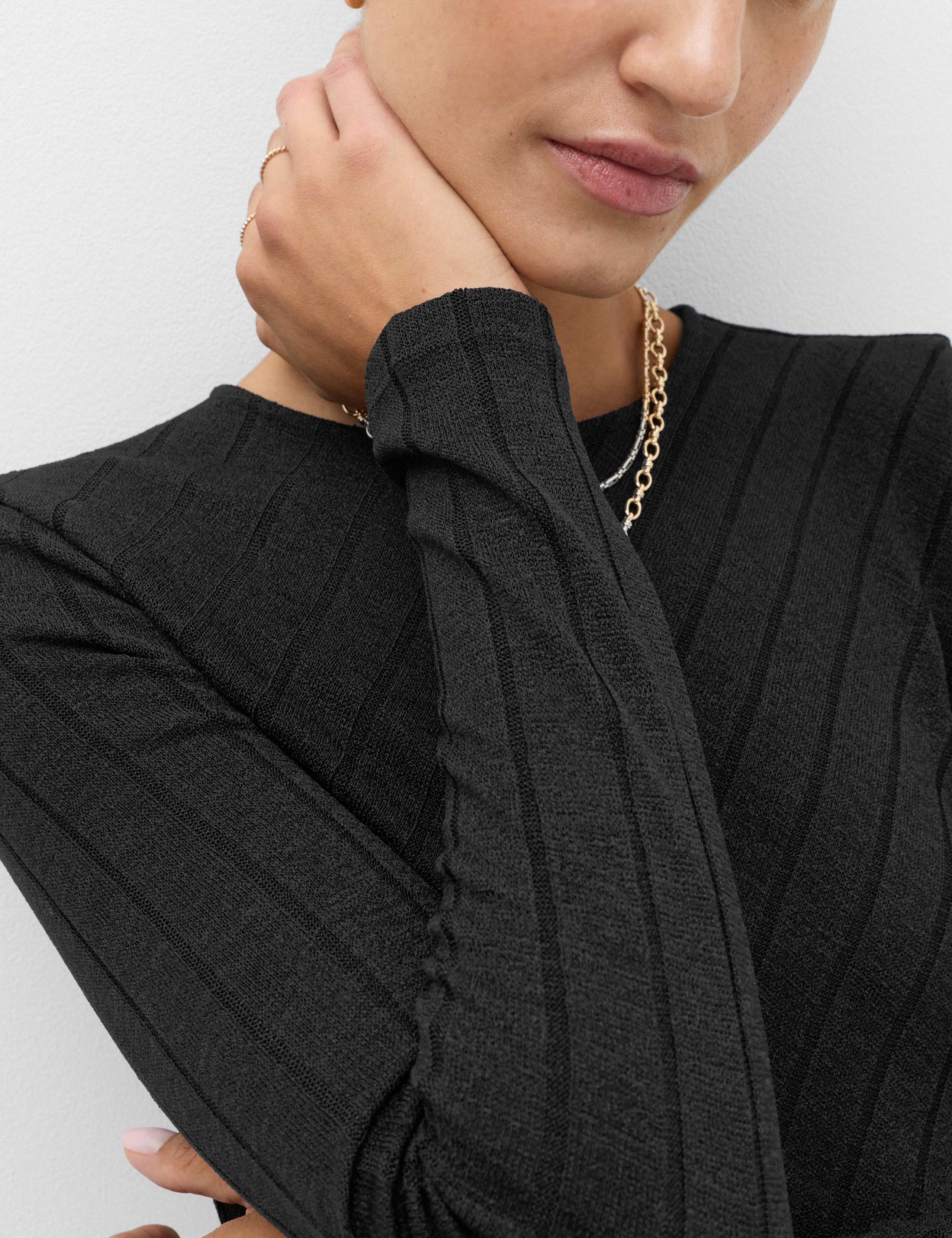 Jersey Ribbed Midi Column Dress 5 of 6