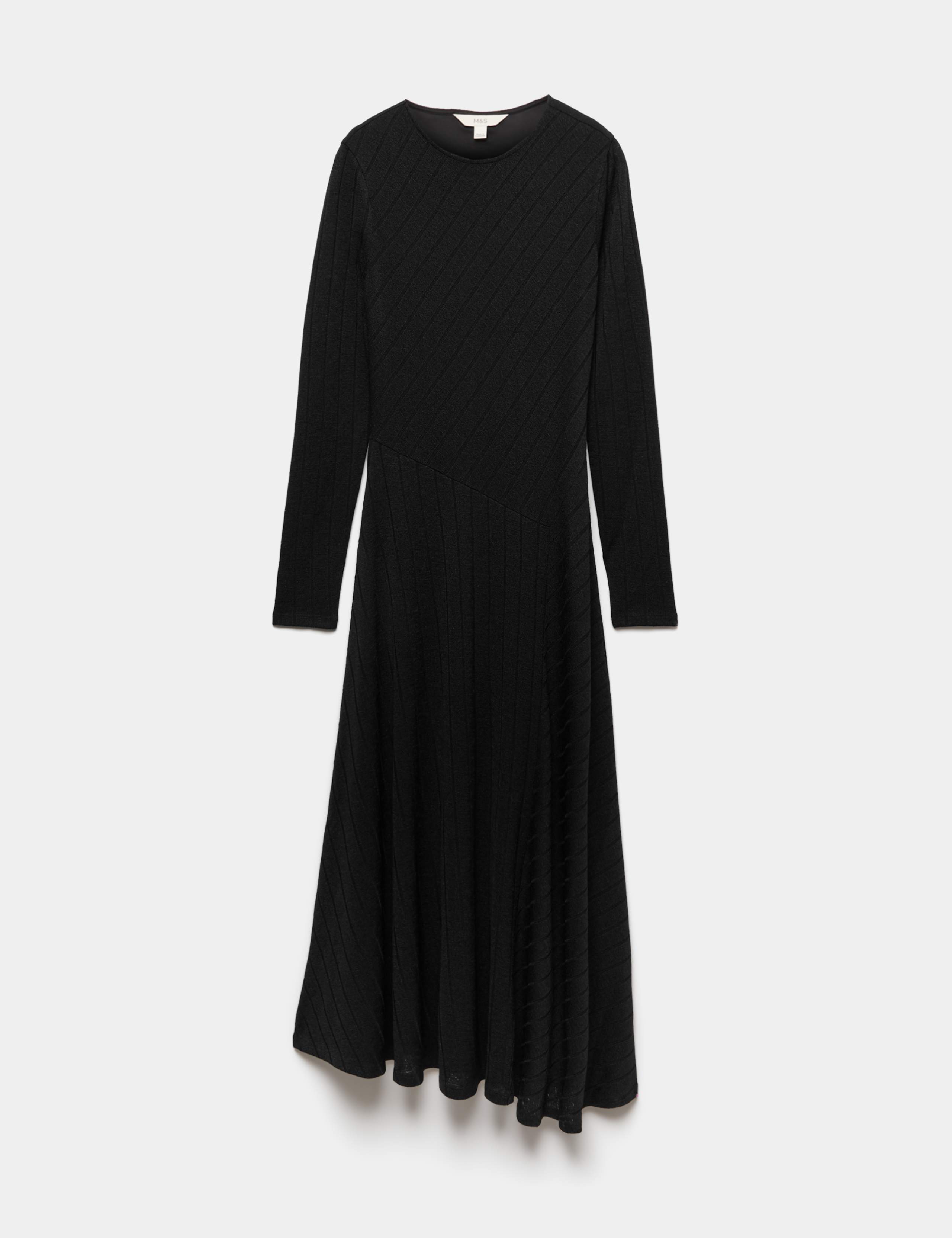 Jersey Ribbed Midi Column Dress 2 of 6