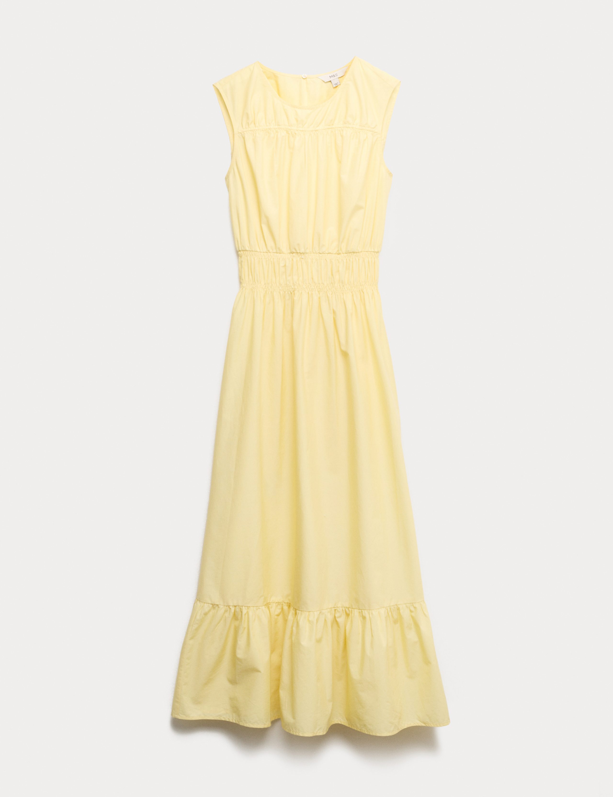 Pure Cotton Frill Hem Midaxi Waisted Dress 2 of 6