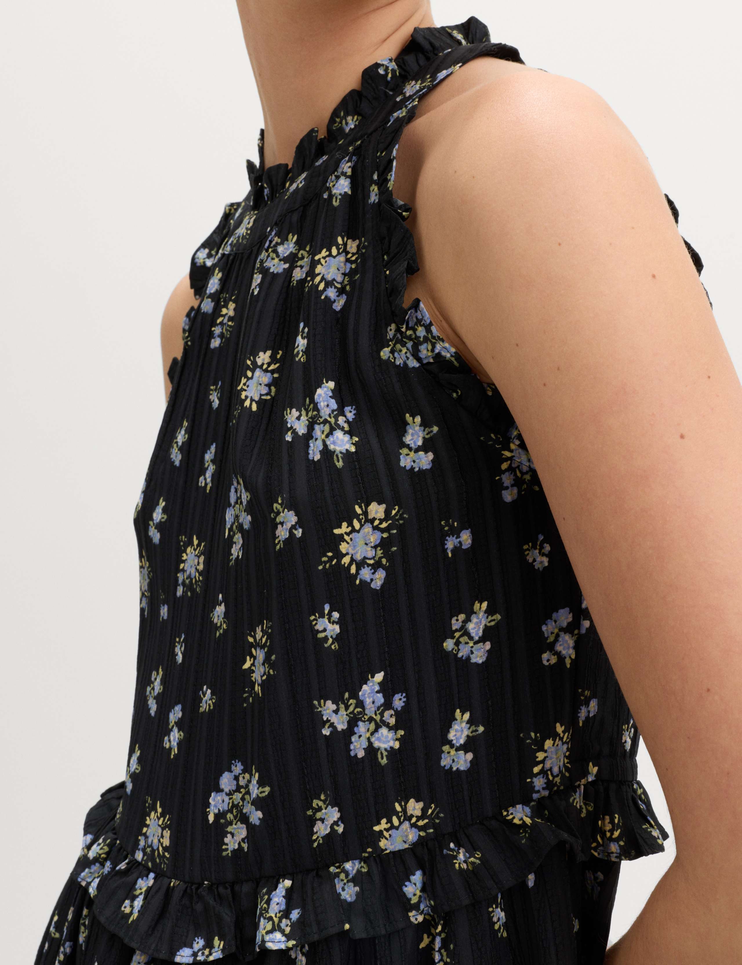 Floral Halter Neck Midi Tiered Dress 5 of 7