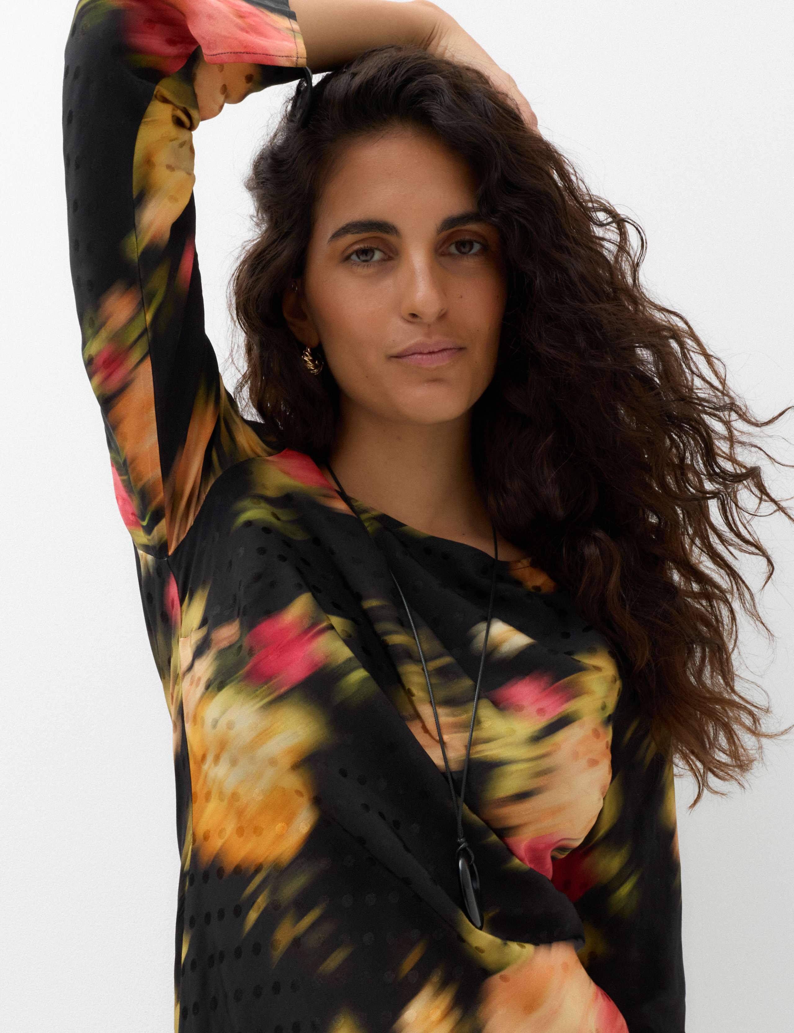 Floral Jacquard Round Neck Midaxi Column Dress 3 of 6