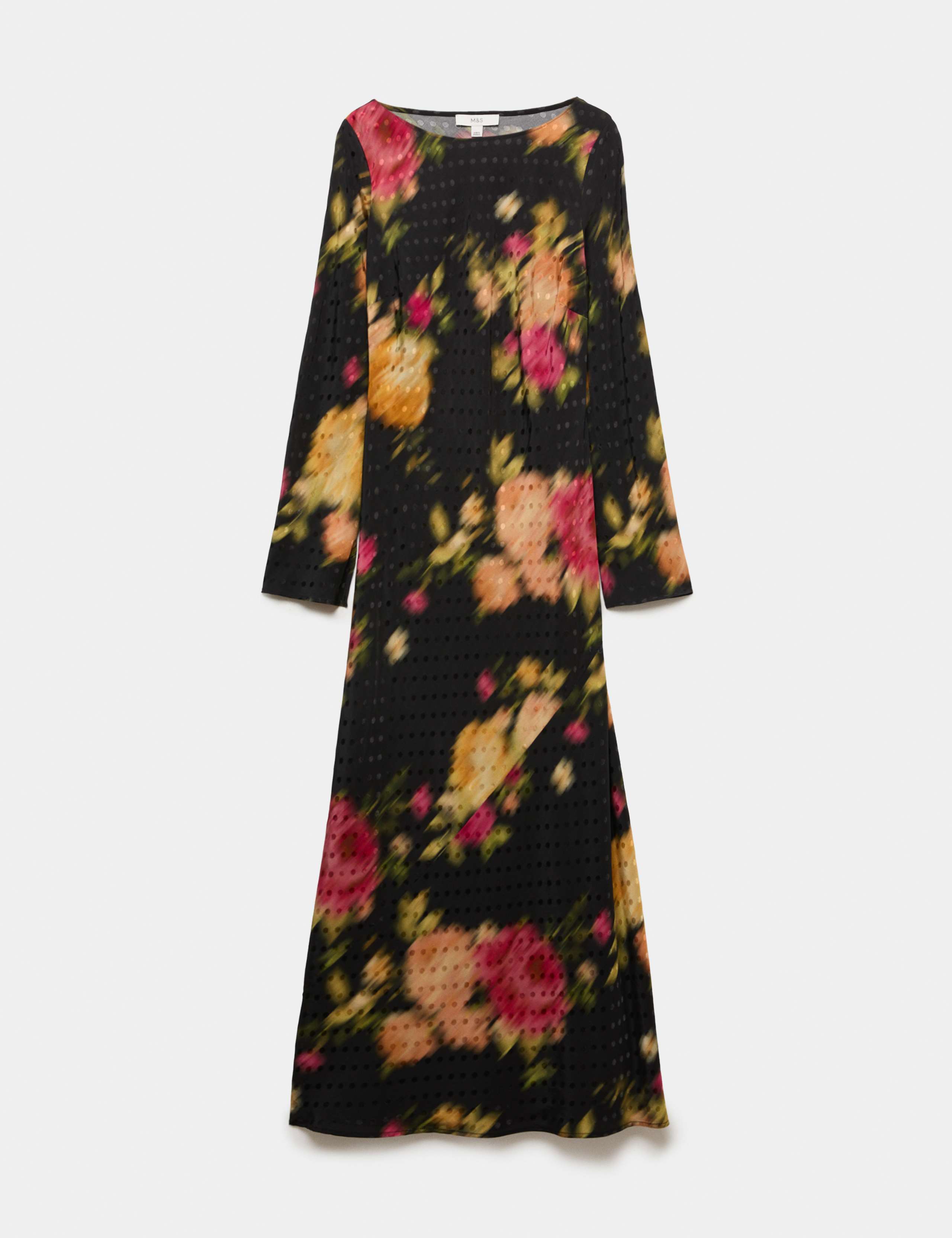 Floral Jacquard Round Neck Midaxi Column Dress 2 of 6