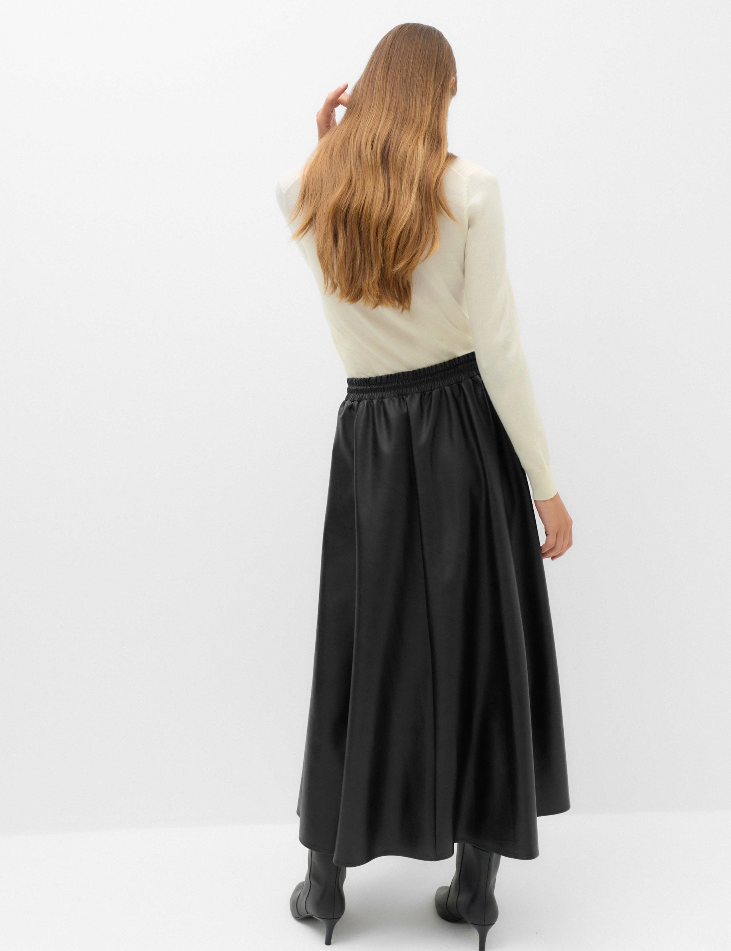 Leather Look Midi Circle Skirt 4 of 5