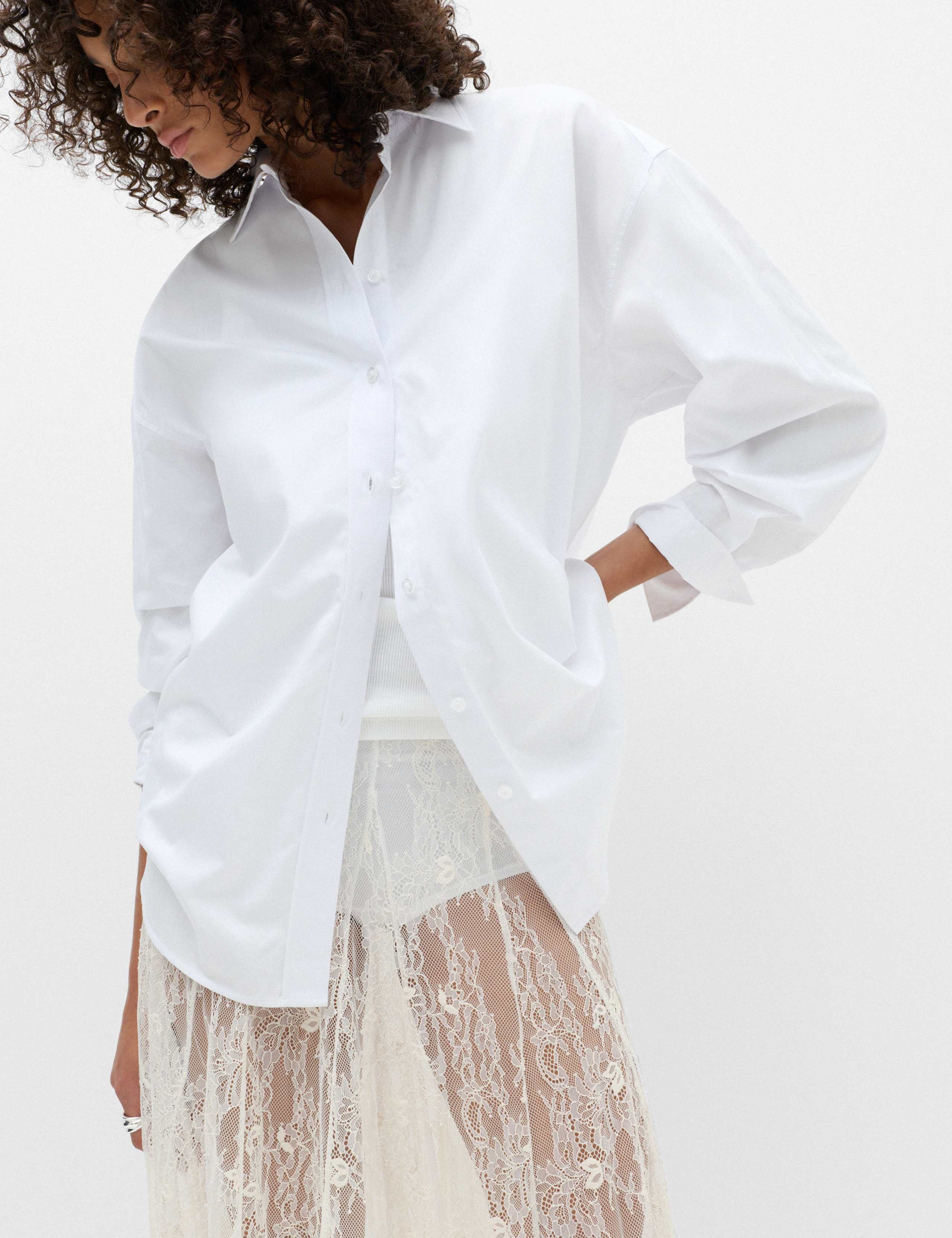 Cotton Blend Lace Midi Circle Skirt 5 of 6