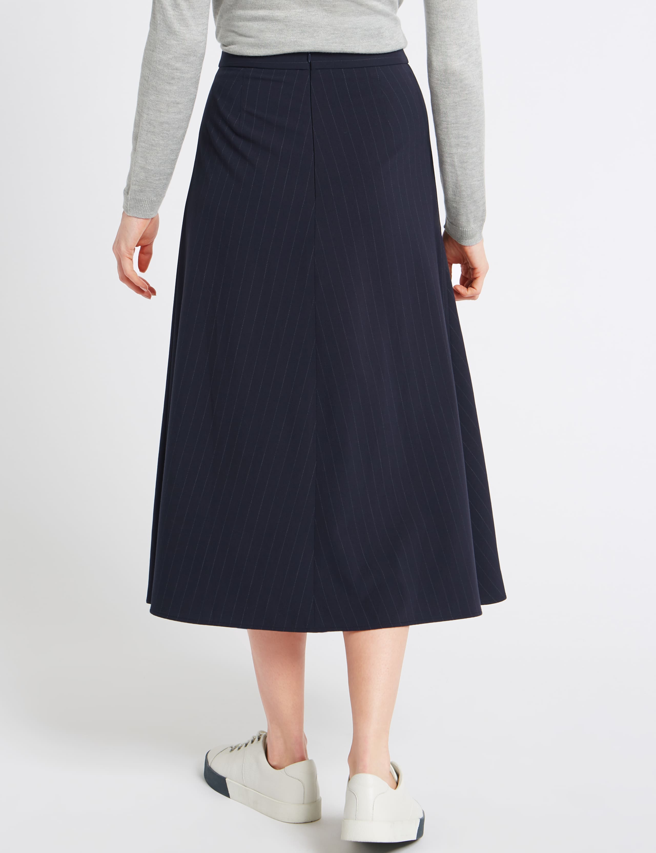 Deconstructed Stripe Wrap Midi Skirt 4 of 5