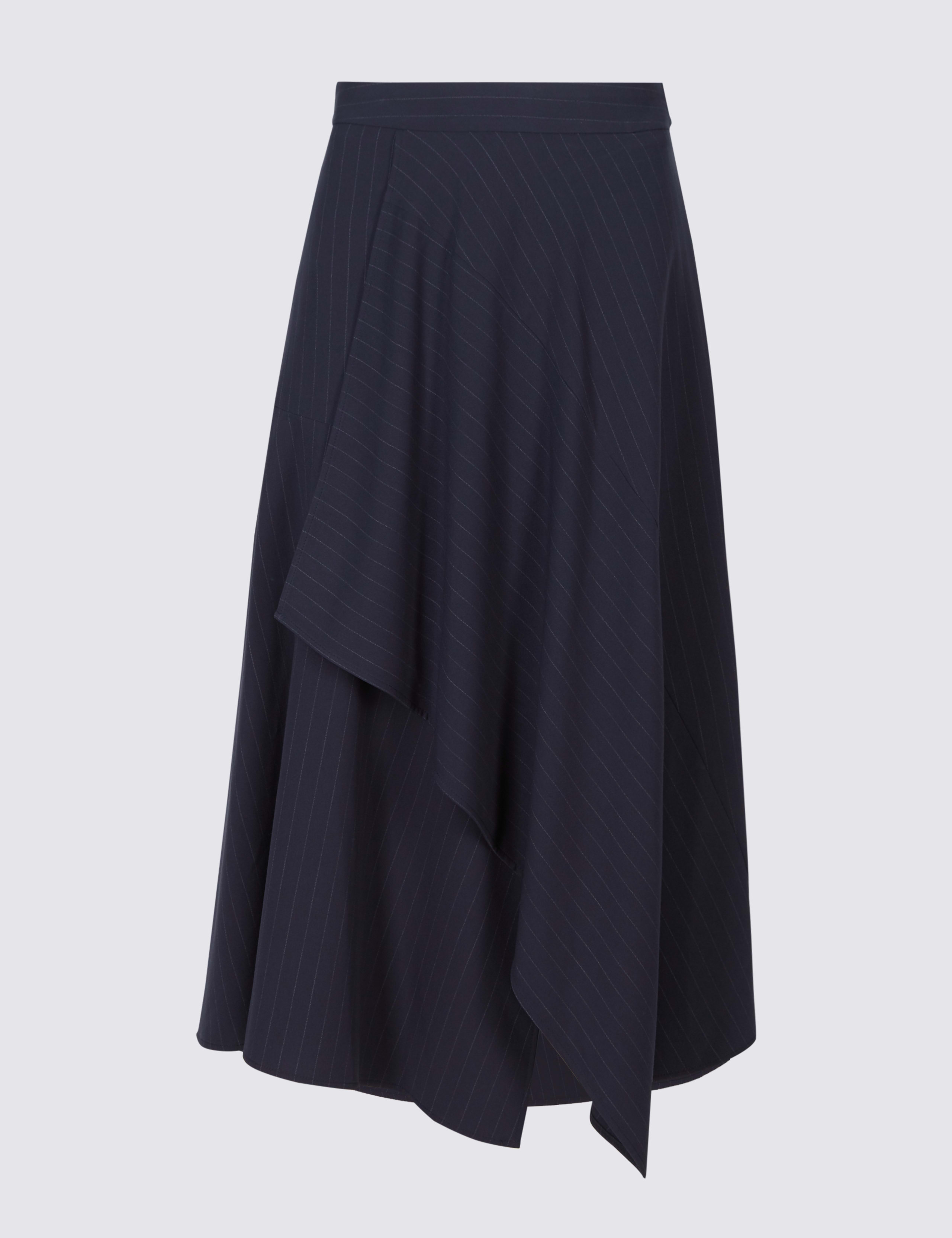 Deconstructed Stripe Wrap Midi Skirt 2 of 5