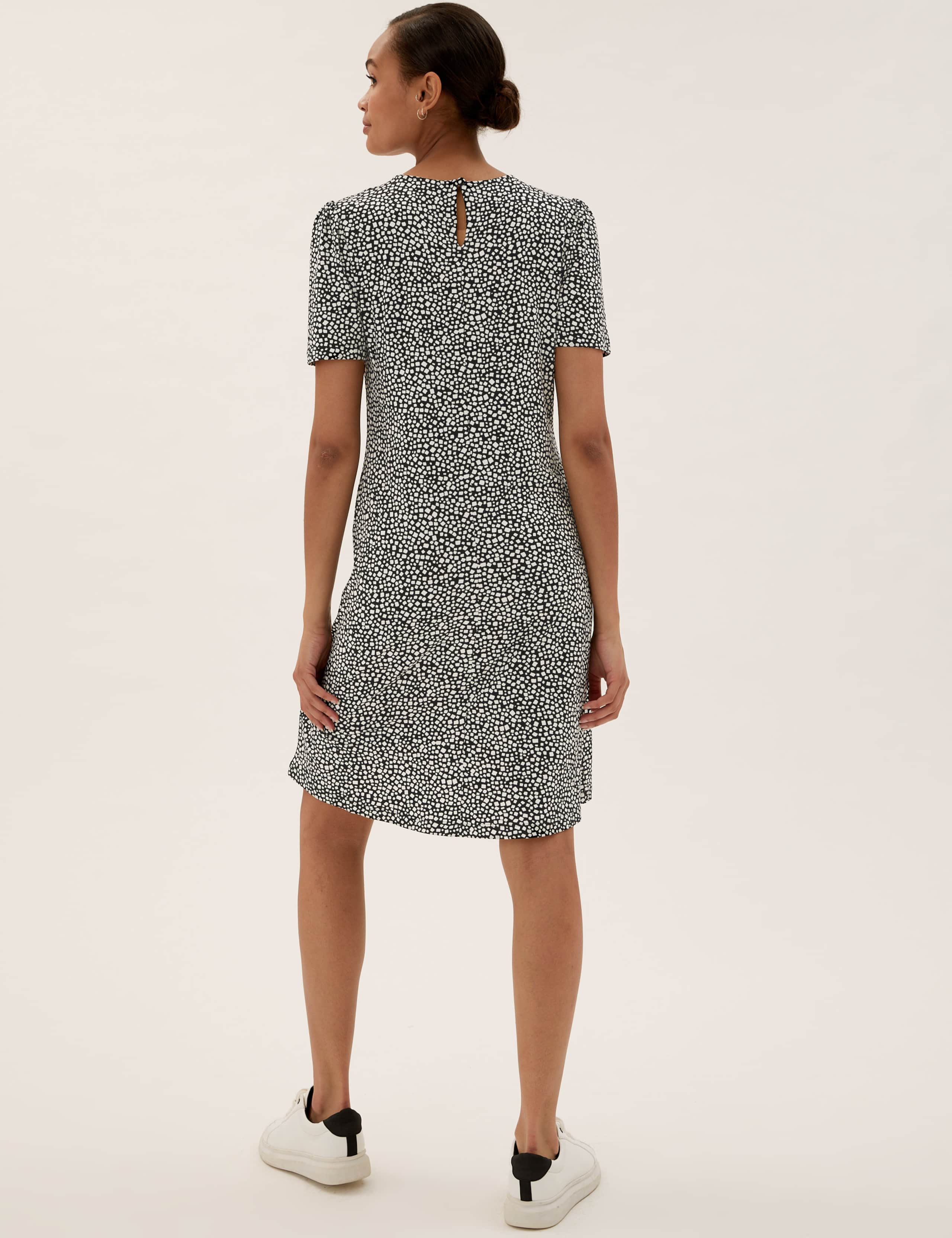 Jersey Printed Knee Length Swing Dress 4 of 6