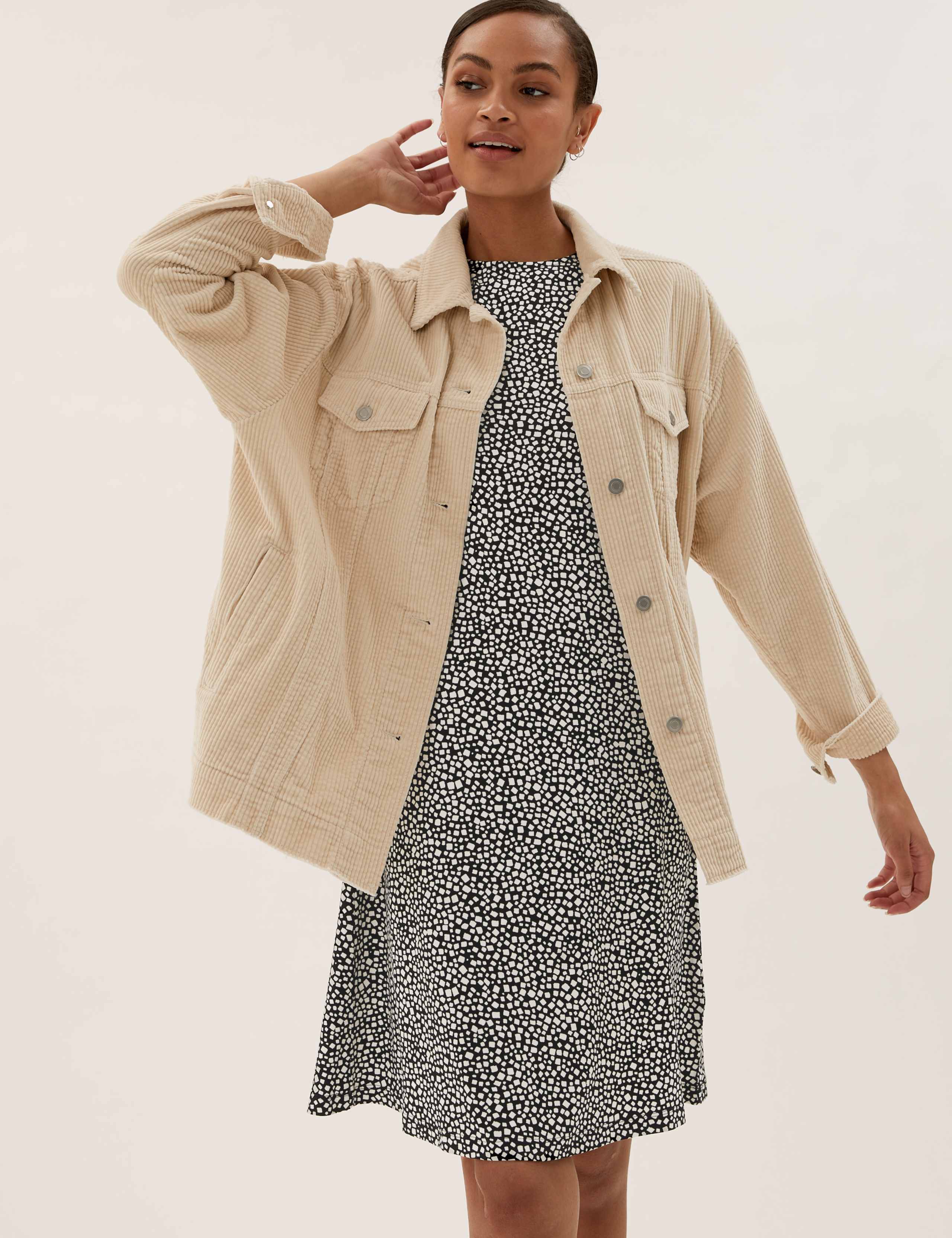 Jersey Printed Knee Length Swing Dress 5 of 6