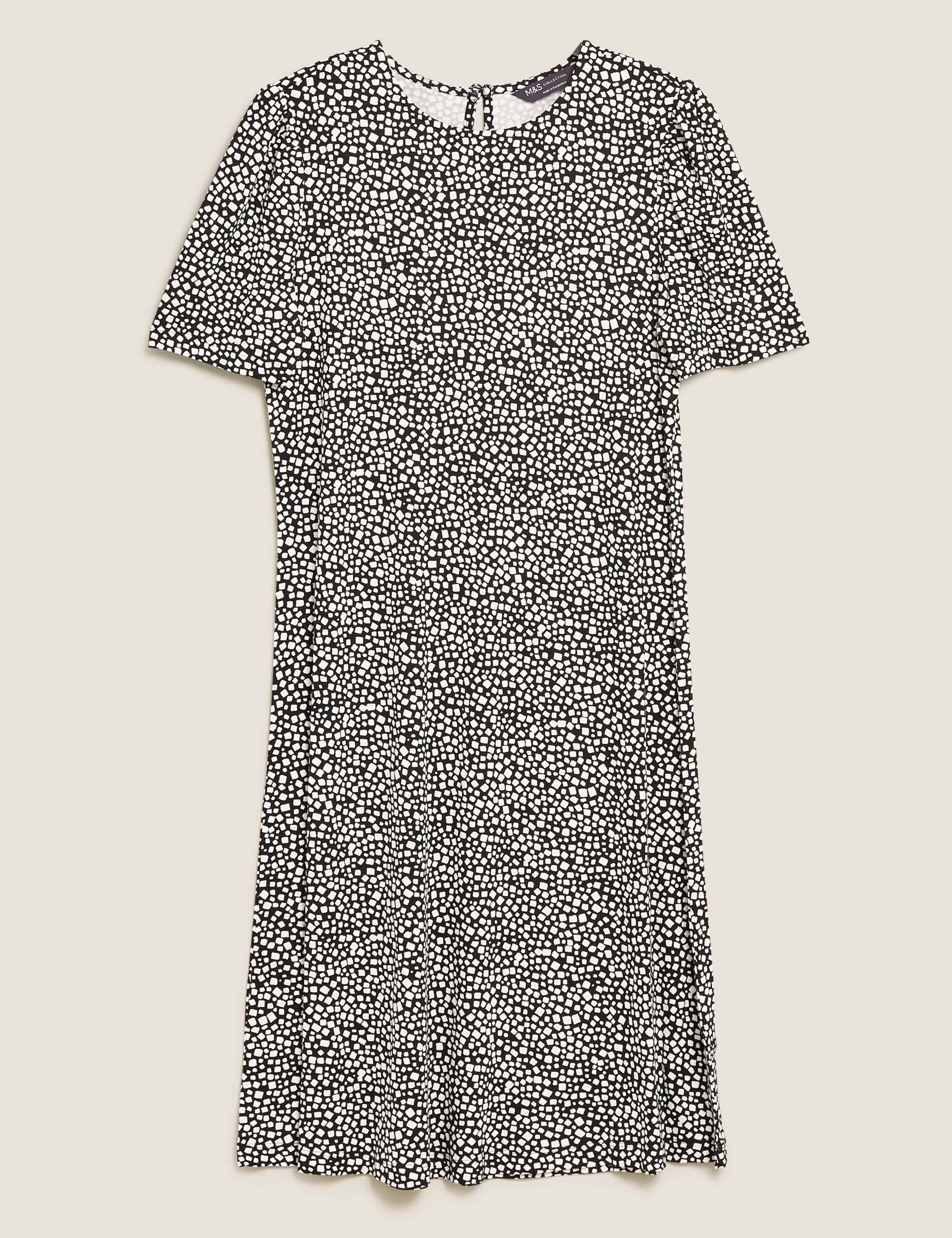 Jersey Printed Knee Length Swing Dress 2 of 6