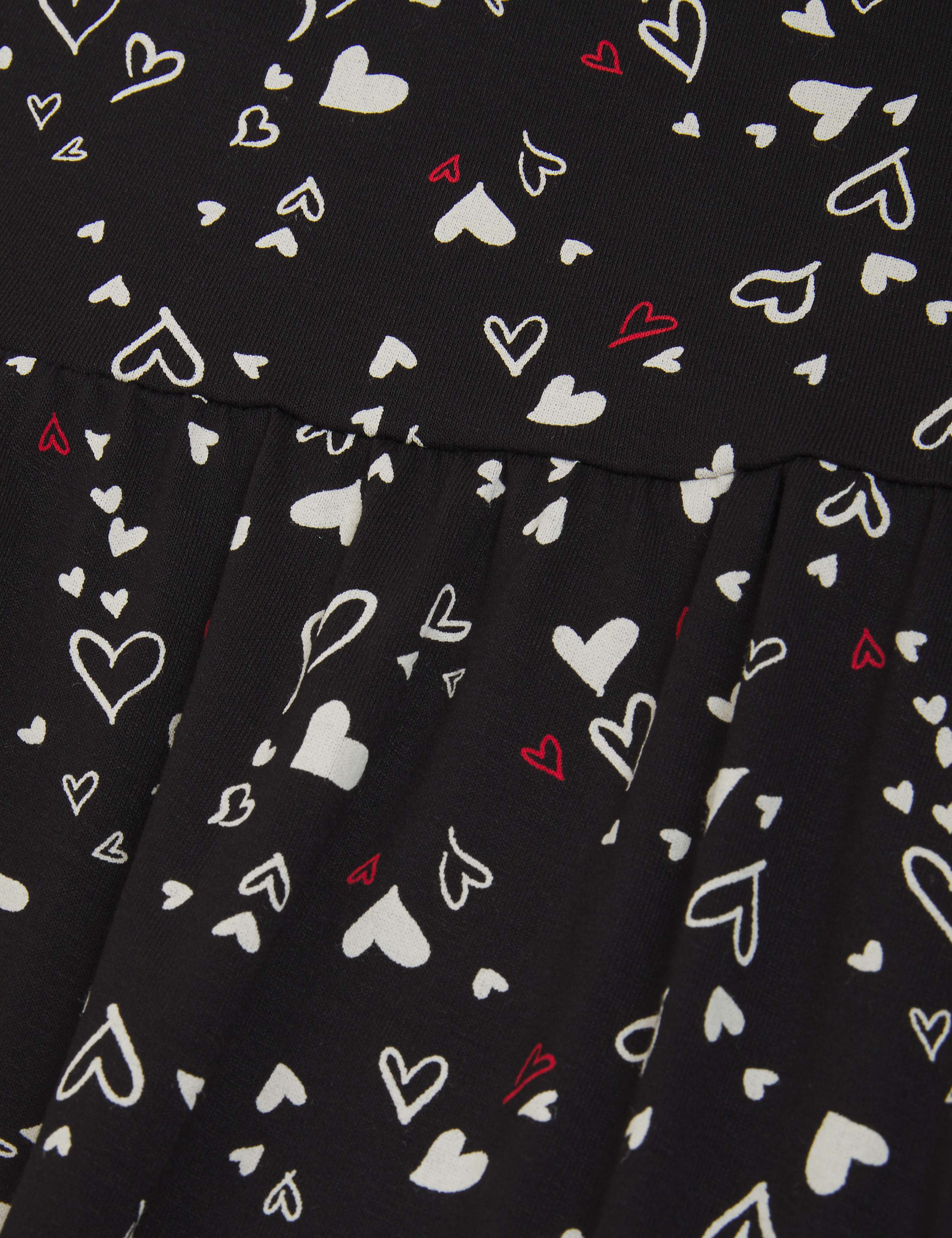 Jersey Heart Print Midi Tiered Dress 5 of 5